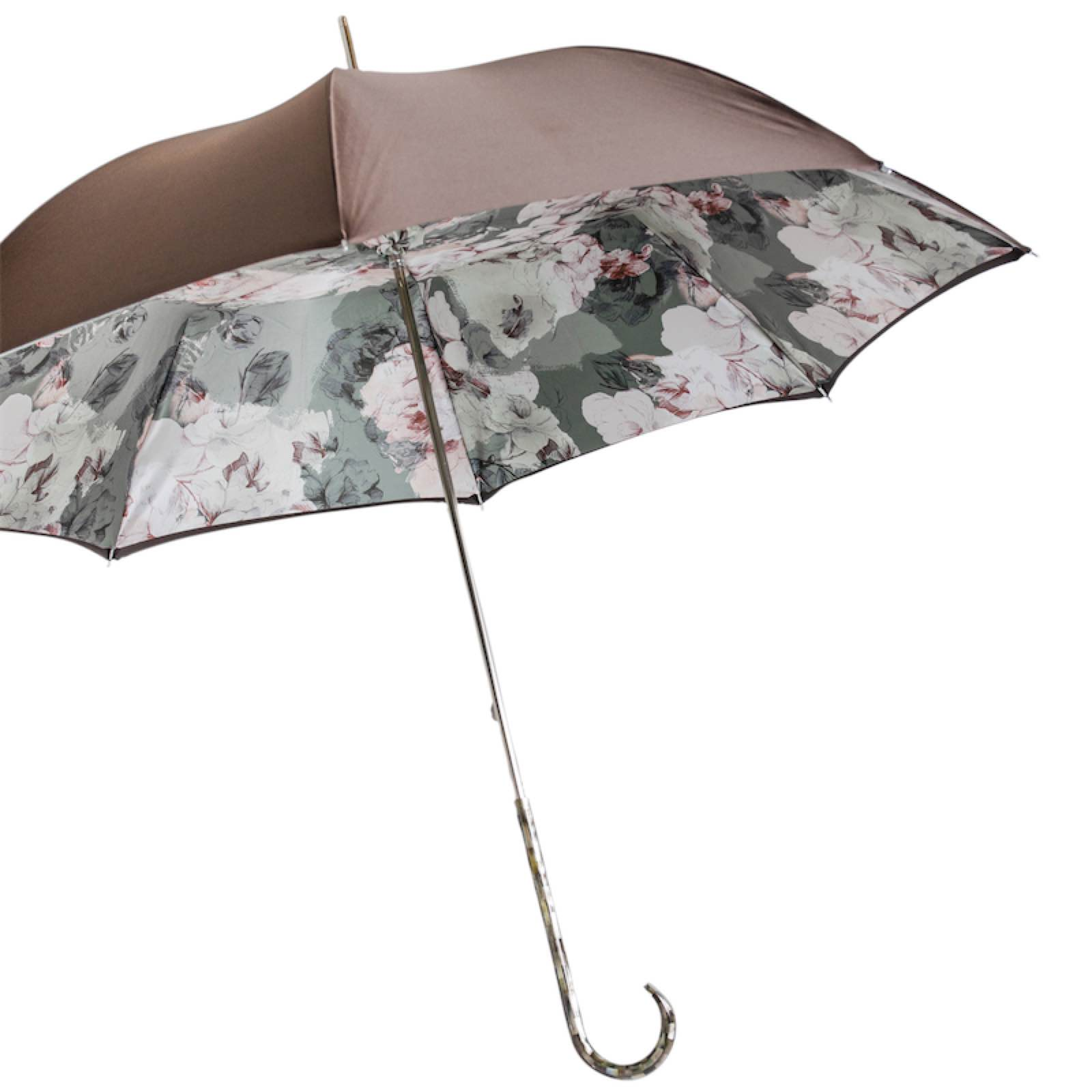 Mother Of Pearl Umbrella – Handmade Italian Luxury Rain Umbrella With Pearl Handle