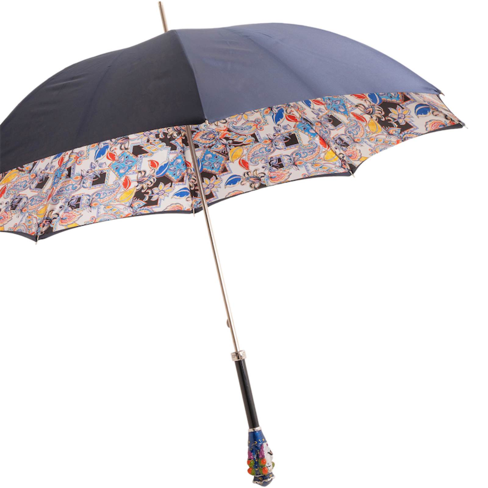 Luxury Manual Umbrella – Sicilian Head Design With Enameled Brass Handle