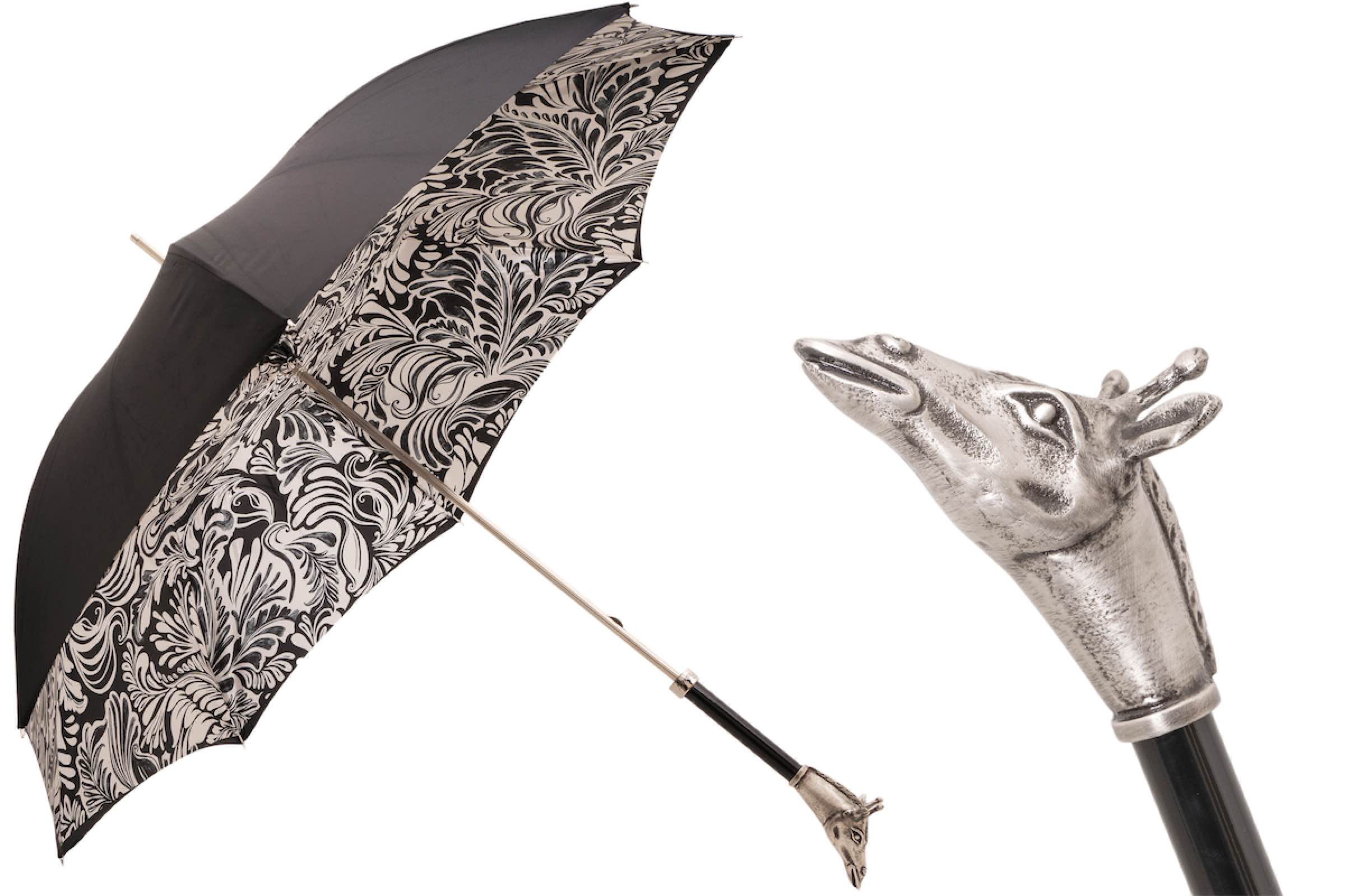 Vintage Giraffe Umbrella – Handmade Italian Rain Gear with Aluminum Handle