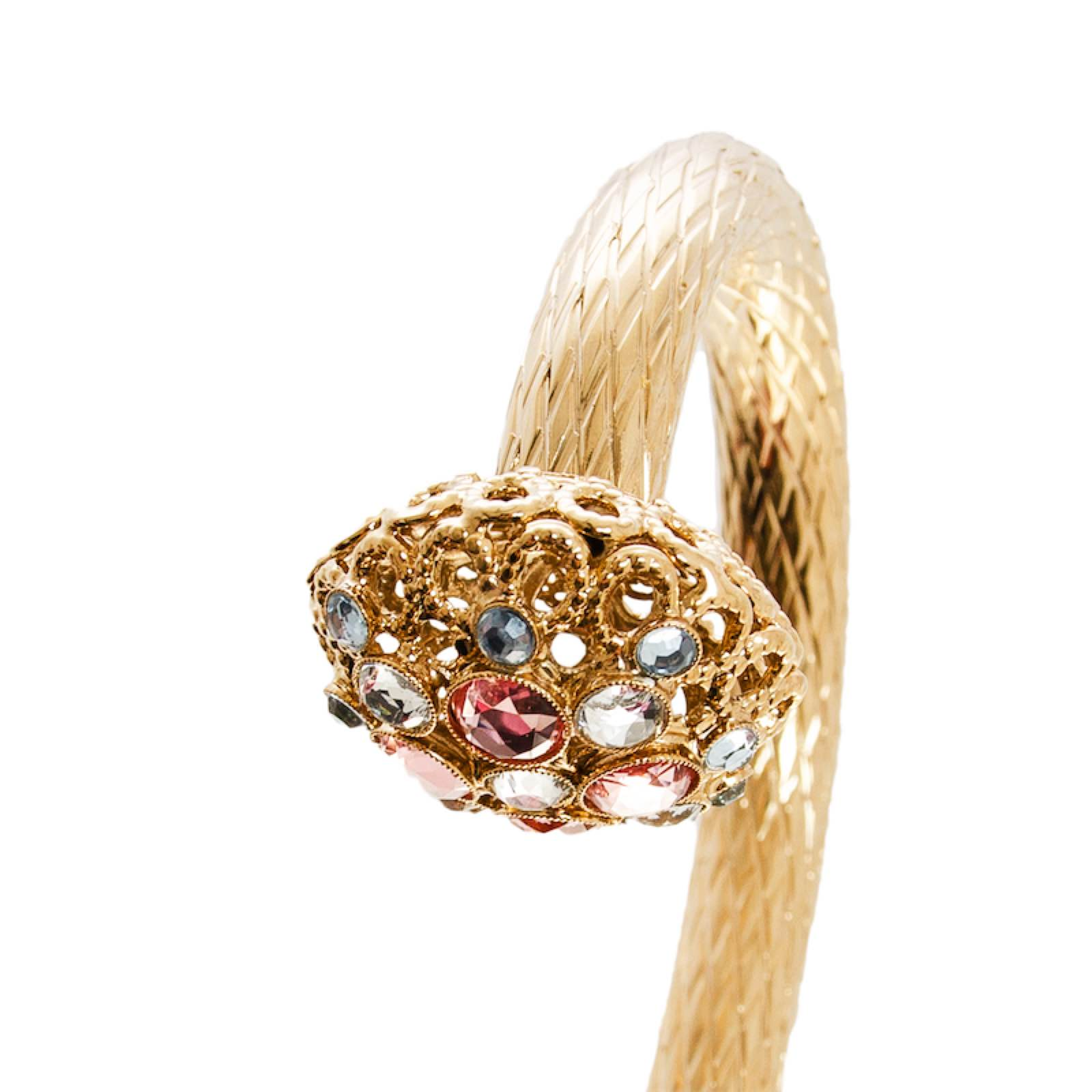 Italian Handmade Umbrella – Blush Canopy, Polished Brass Handle, Manual Opening