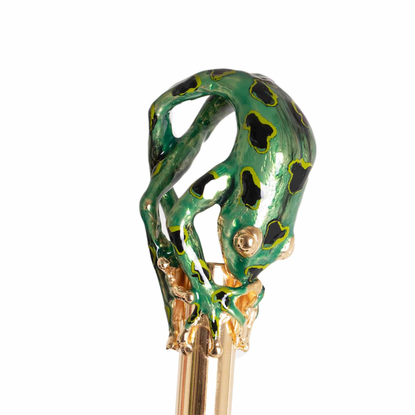 Frog Umbrella – Handmade Italian Rain Umbrella with Enameled Brass Handle