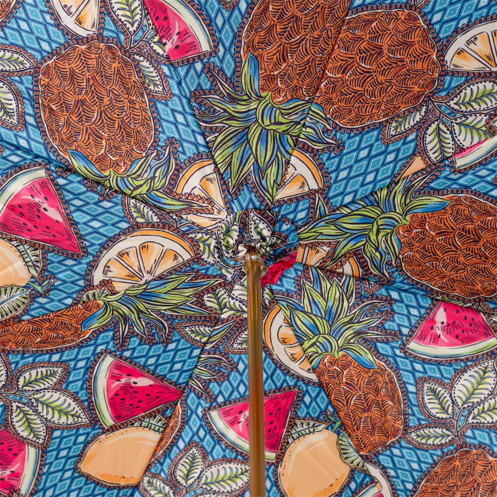 Bamboo Handle Umbrella – Fruit Pattern Manual Opening Rain Umbrella With Gift Box