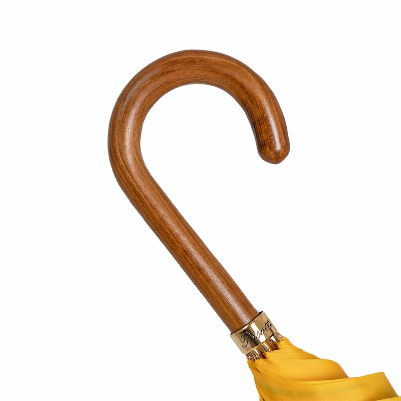 Yellow Tropical Umbrella – Handmade Italian Rain Umbrella With Wooden Handle
