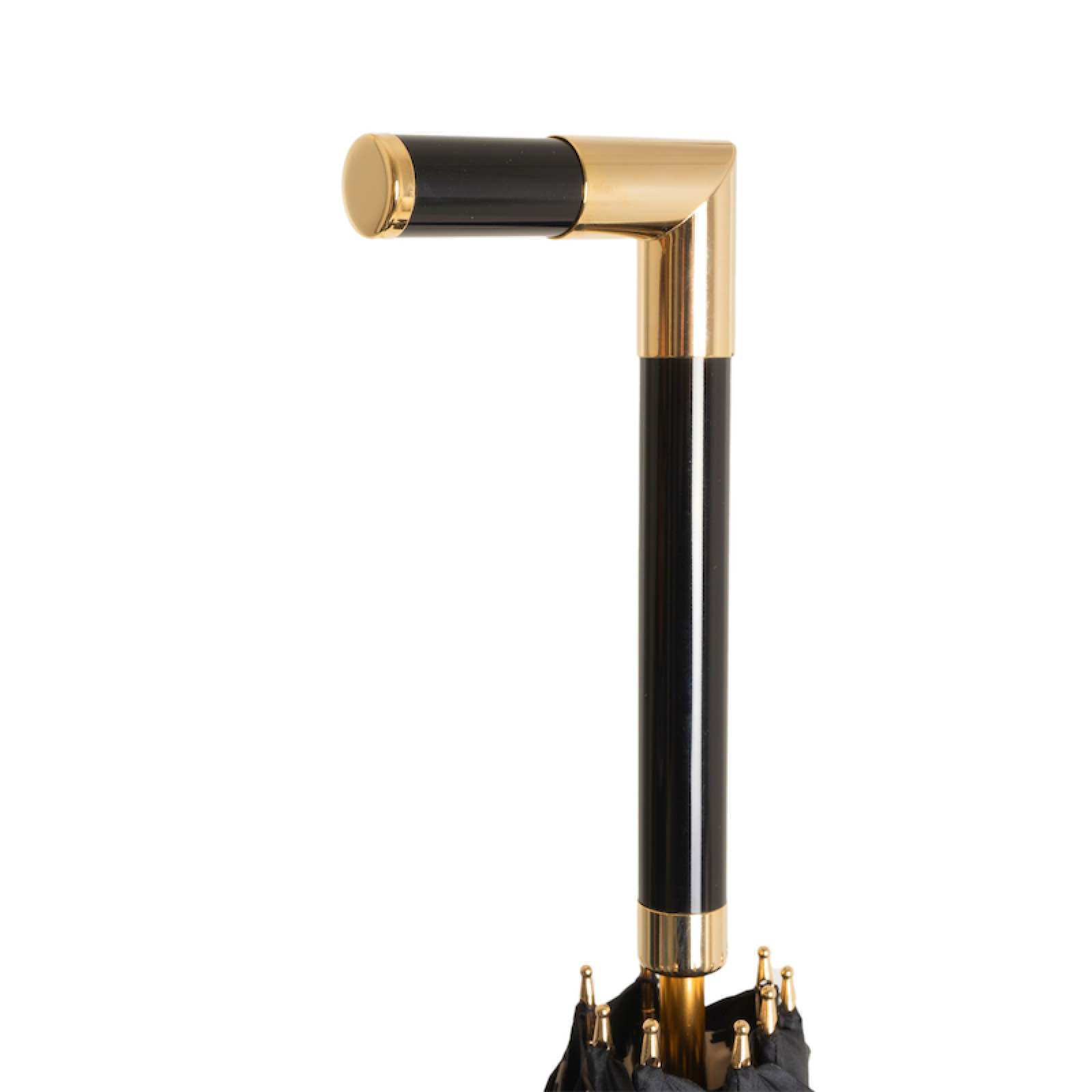 Paris Black Umbrella – Handmade Italian Rain Umbrella with Acetate Handle