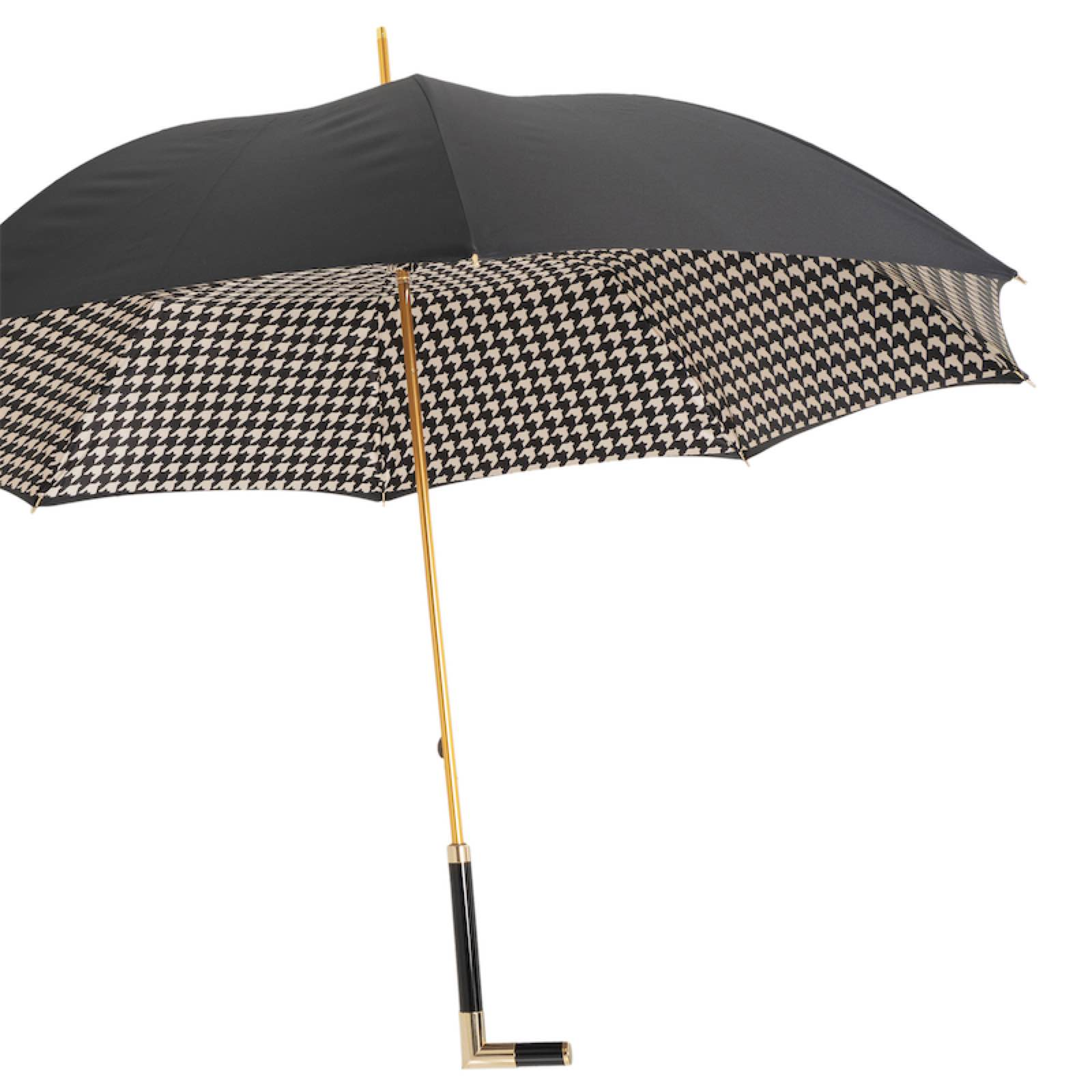Paris Black Umbrella – Handmade Italian Rain Umbrella with Acetate Handle