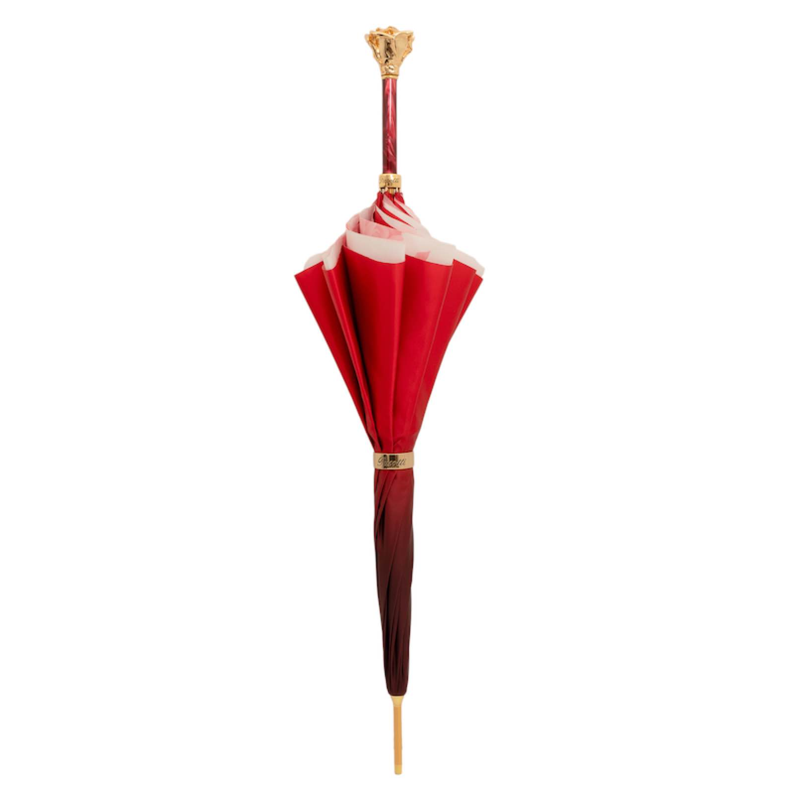 Gold Rose Umbrella – Handmade Italian Luxury With Gilt-Plated Resin Handle