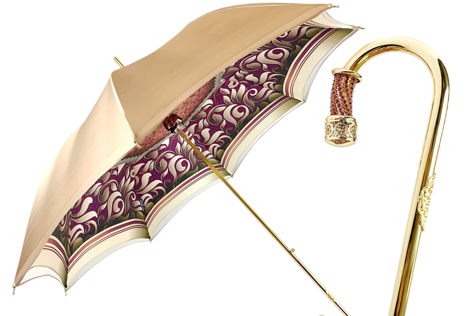 Handmade Cream Umbrella – Luxury Rain Accessory With Automatic Opening & UV Protection