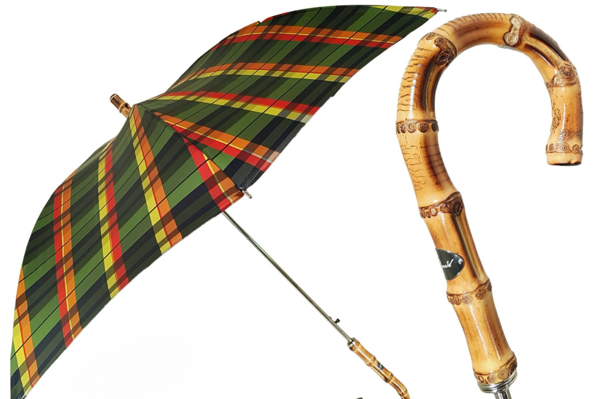 Italian Men's Umbrella – Luxury Bamboo Handle, Wind Resistant, Automatic Opening