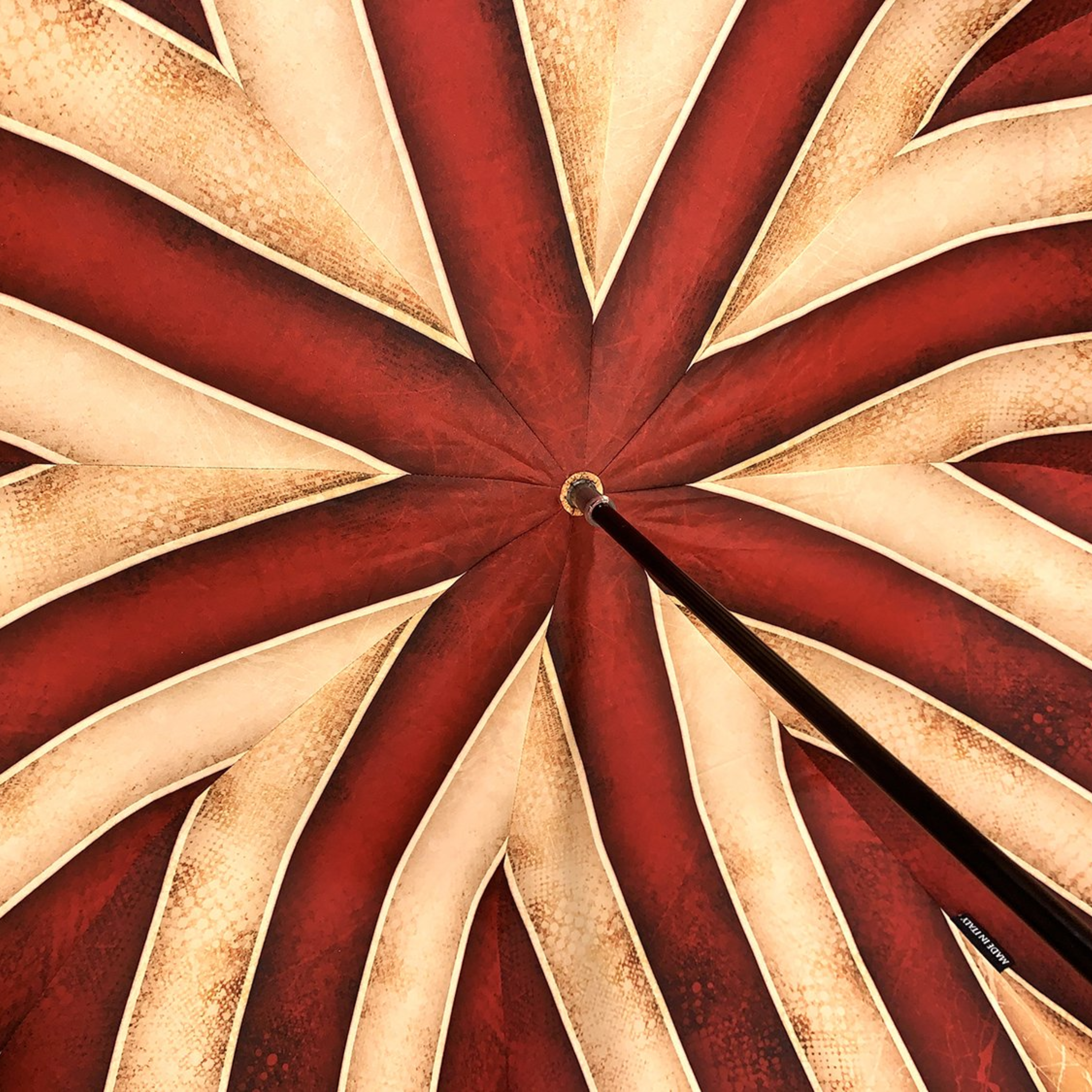 Handcrafted Men's Umbrella – Double Canopy Rain Umbrella with Engraved Wood Handle