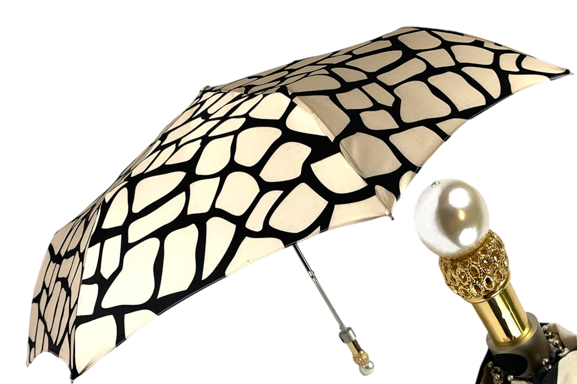 Folding Umbrella – Compact Automatic Open Rain Shield with 24K Gold Handle