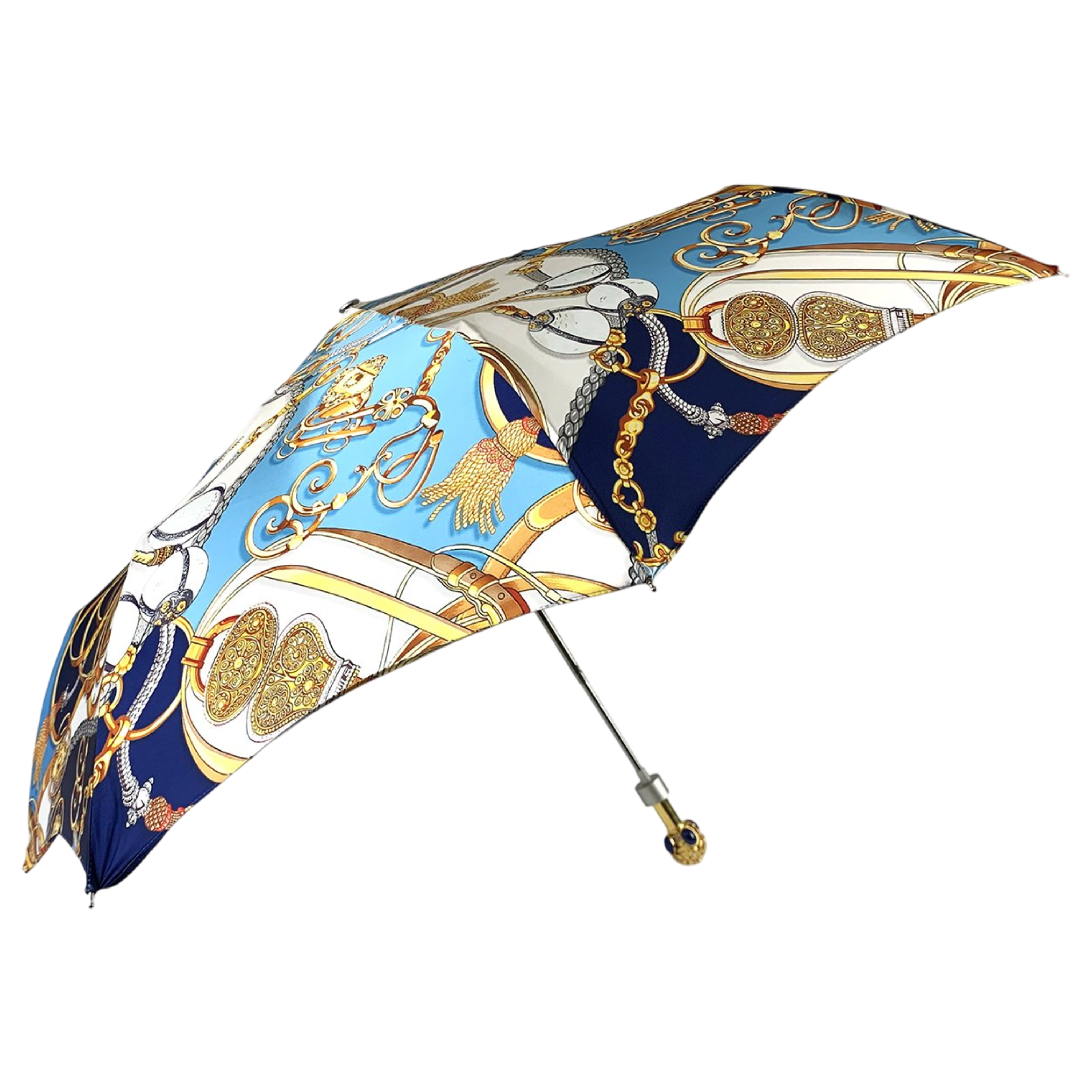 Women's Folding Umbrella – Compact Rain Umbrella | Lapis-Lazuli Handle & UV Protection