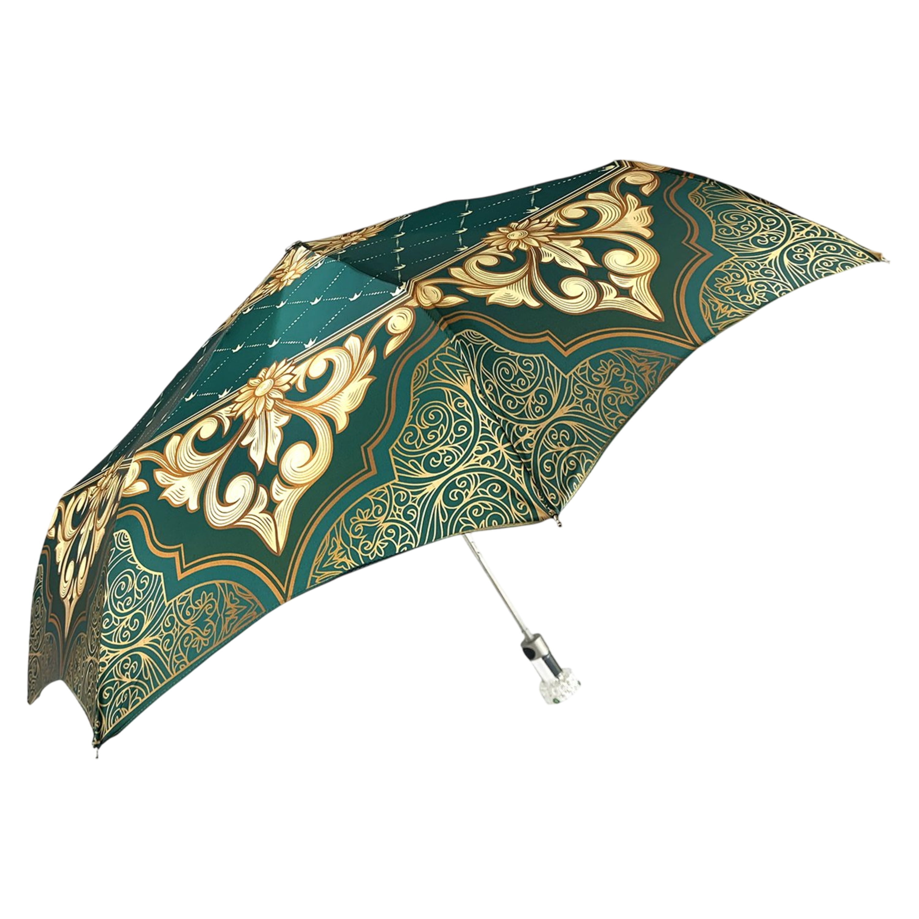 Folding Umbrella Women | Swarovski Embellished Italian Handmade Rain Umbrella
