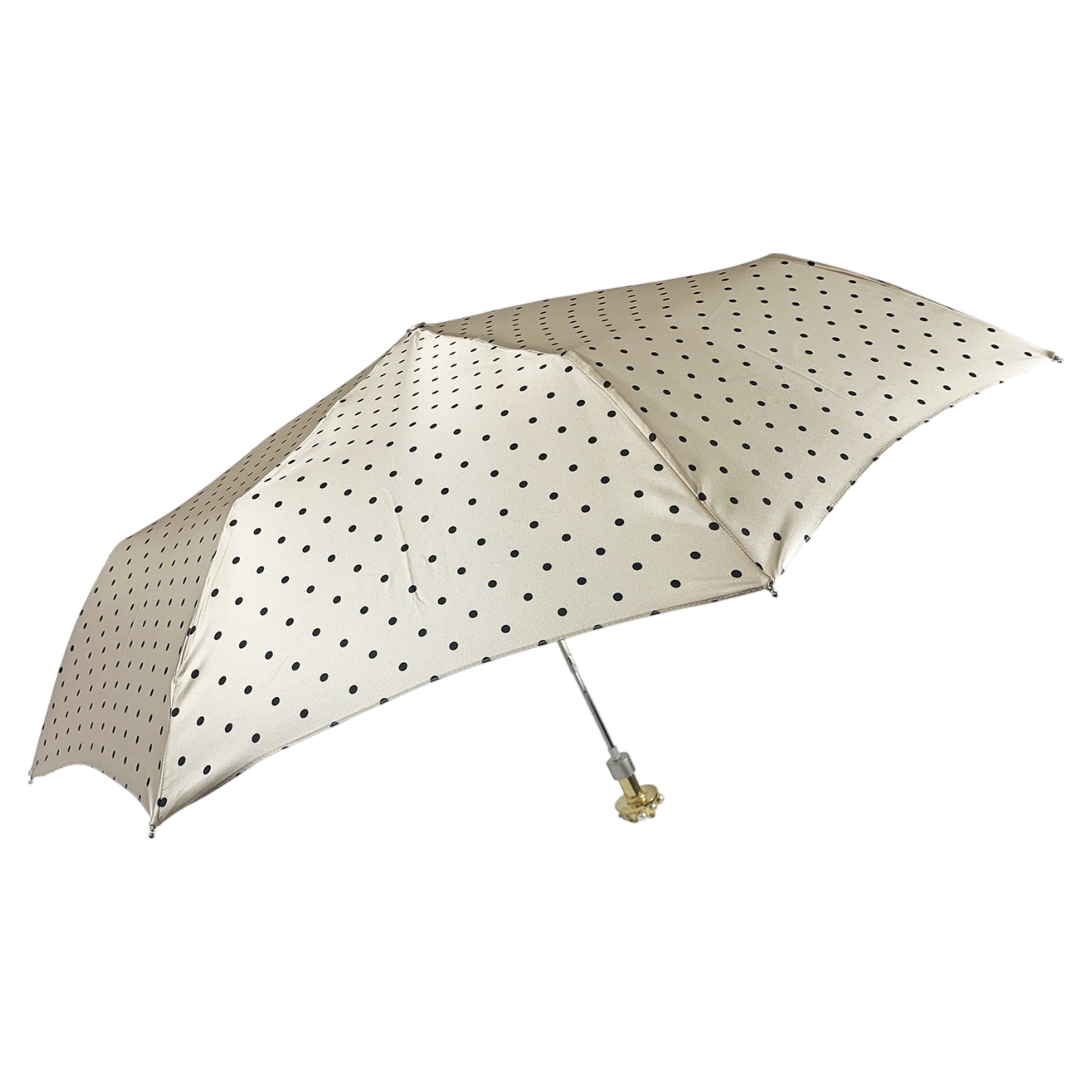 Jewel Folding Umbrella – Luxury Satin Compact Folding Rain Shield with Swarovski Crystals