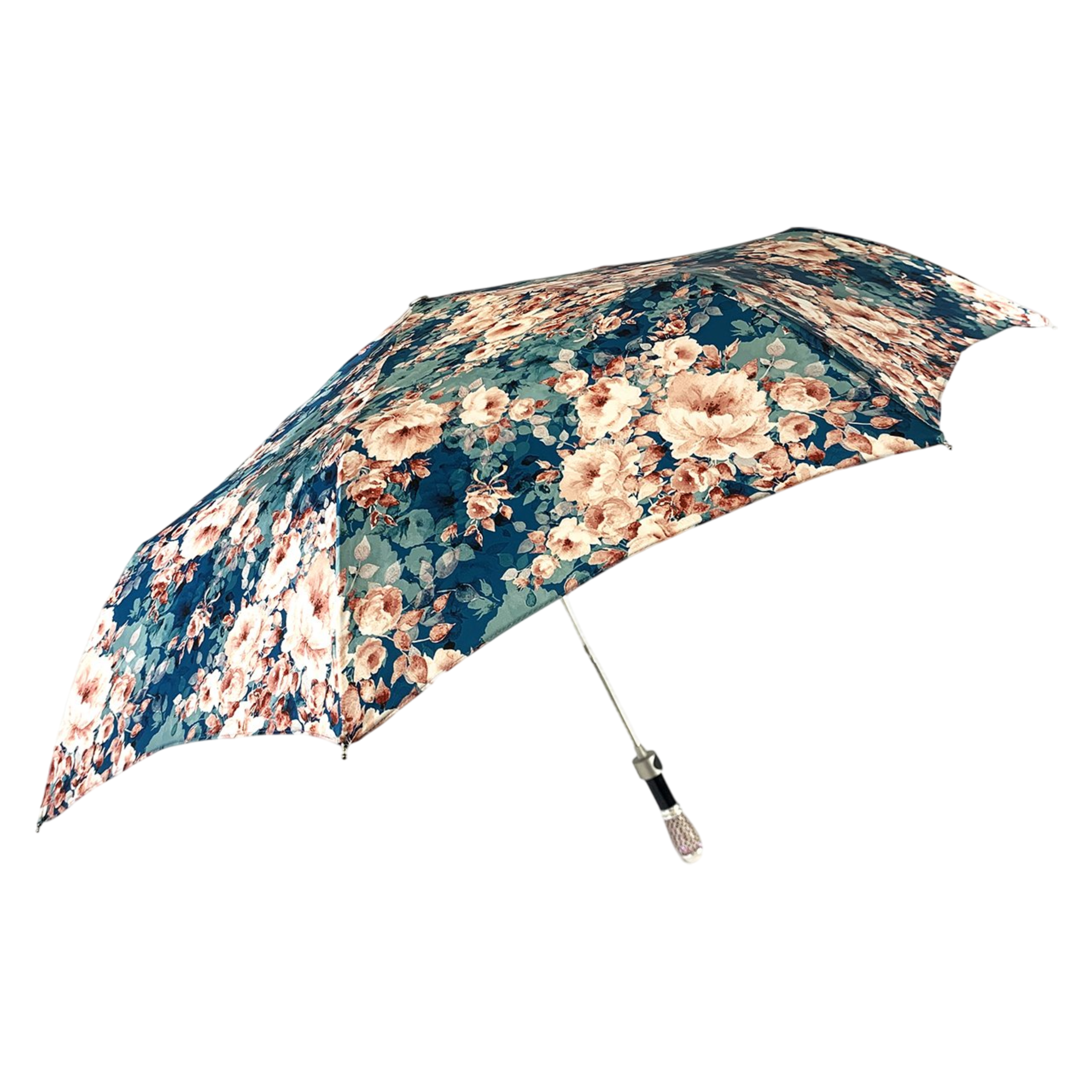 Women's Folding Umbrella – Compact Floral Print, Automatic Open, UV Protection Rain Gear