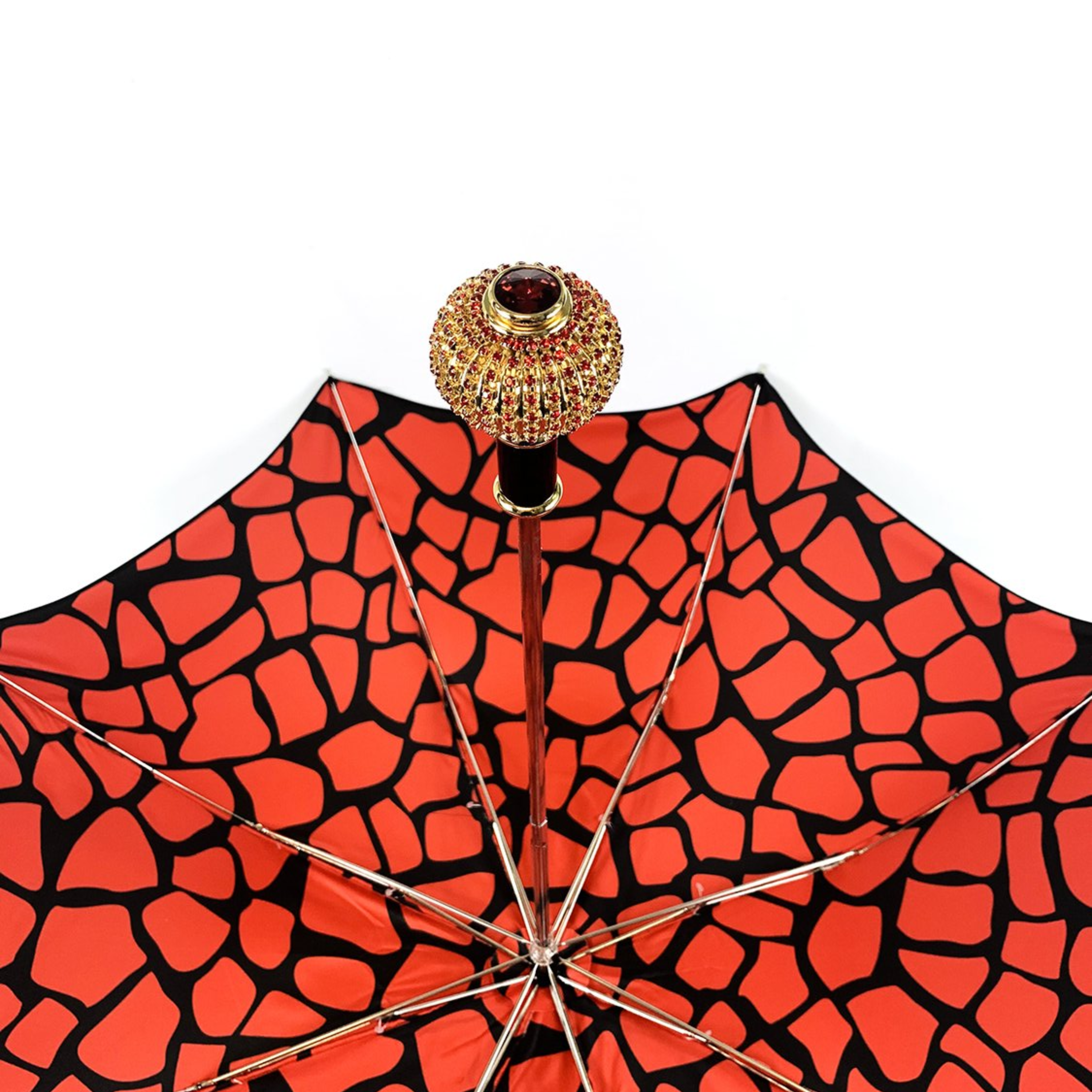 Handmade Women's Umbrella | Luxury Folding Rain Umbrella with Crystal Handle