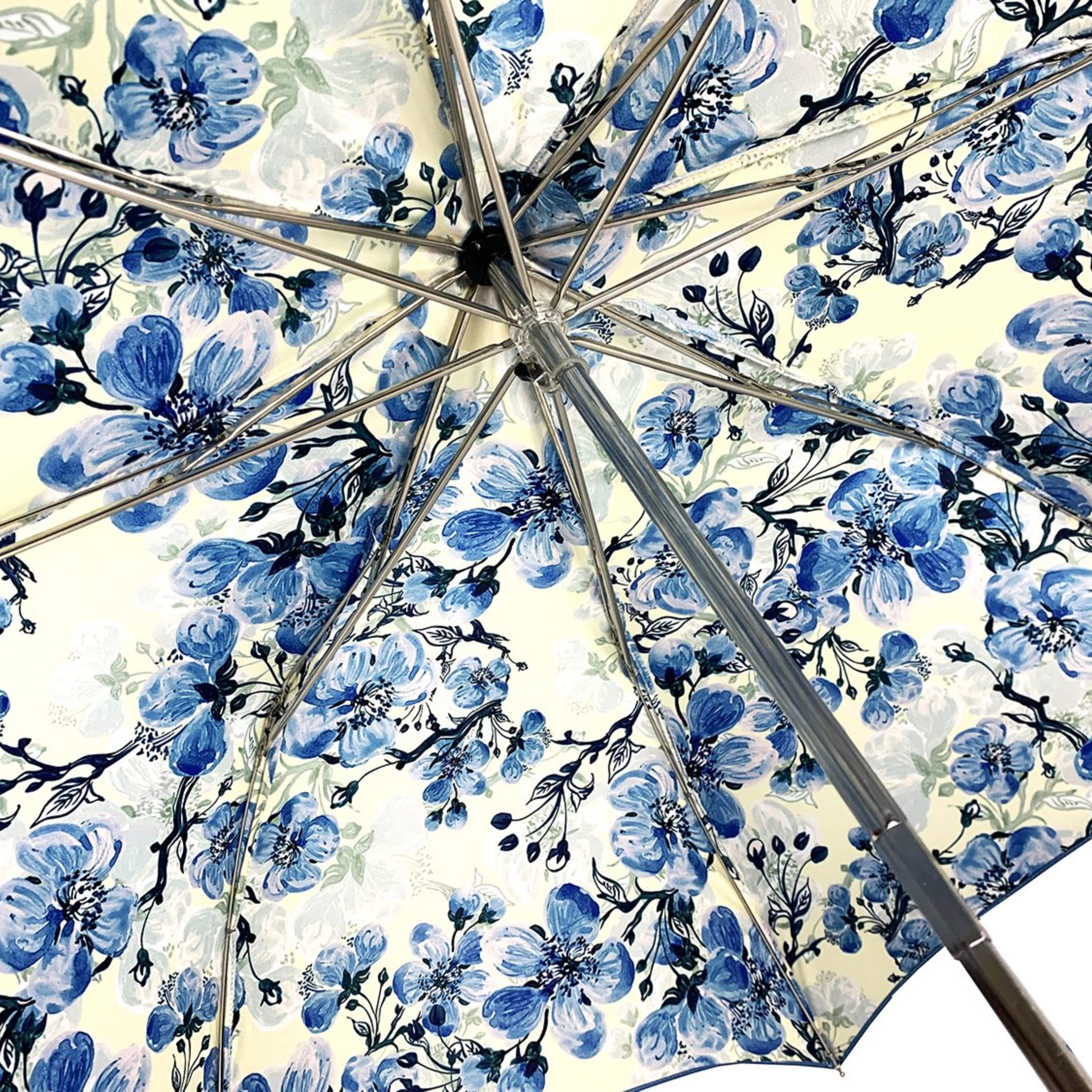 Goldplated Crystal Umbrella – 24K Gold Handle, Swarovski Accents, Folding Rain Protection