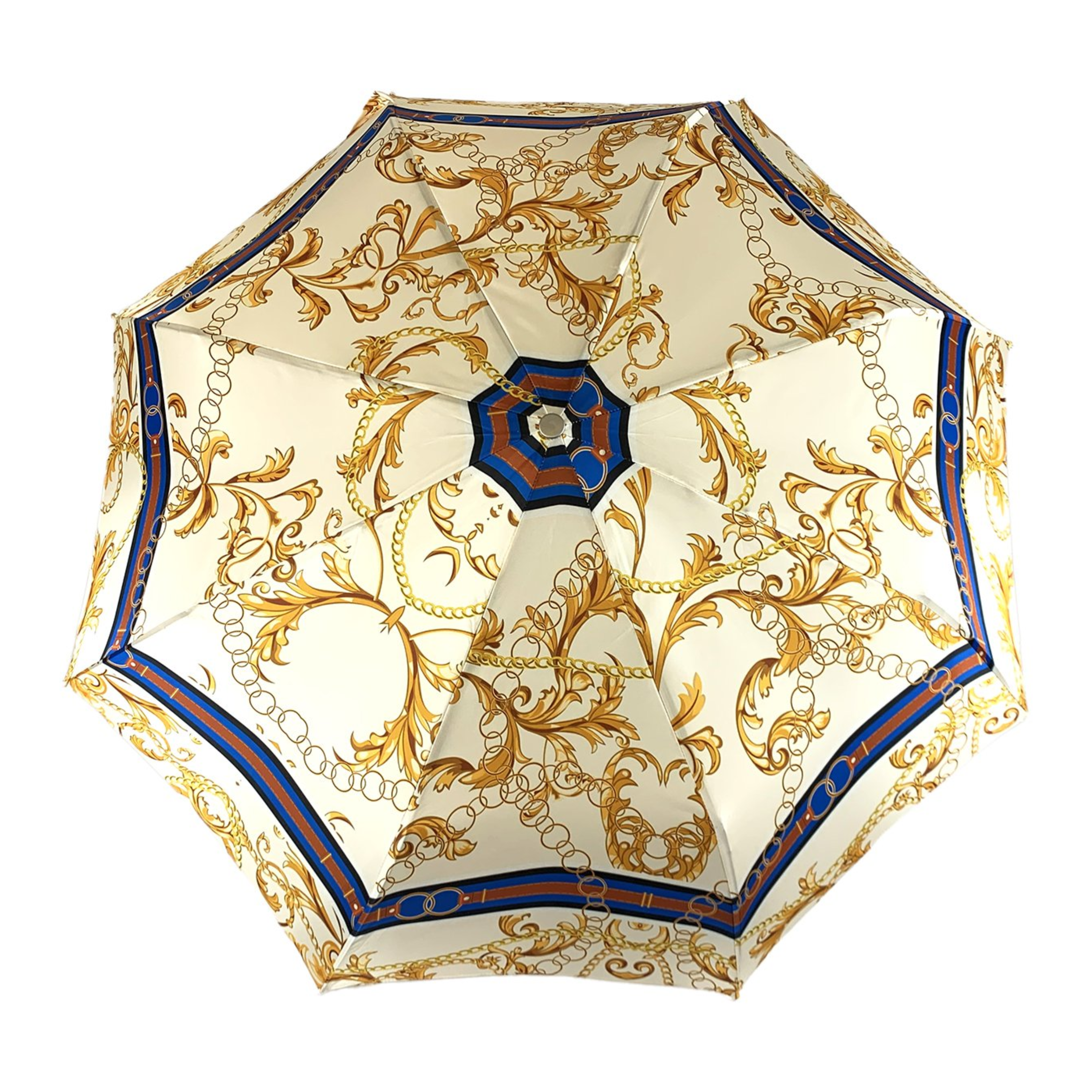 Women's Folding Umbrella – Chains Print, Automatic Open, UV Protection Rainproof