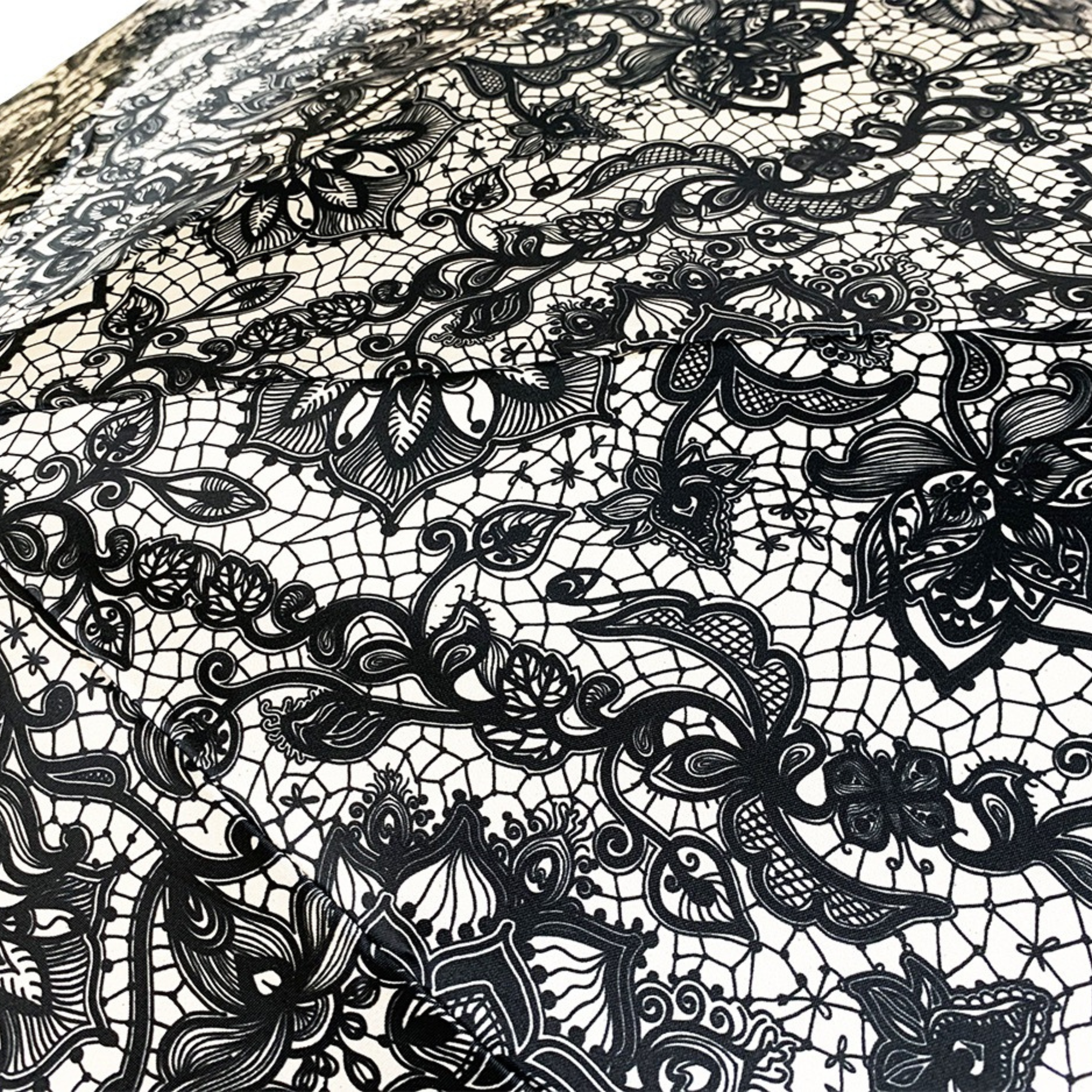 Lace-Effect Folding Umbrella - Women's Compact Travel Umbrella With Swarovski Crystal Handle