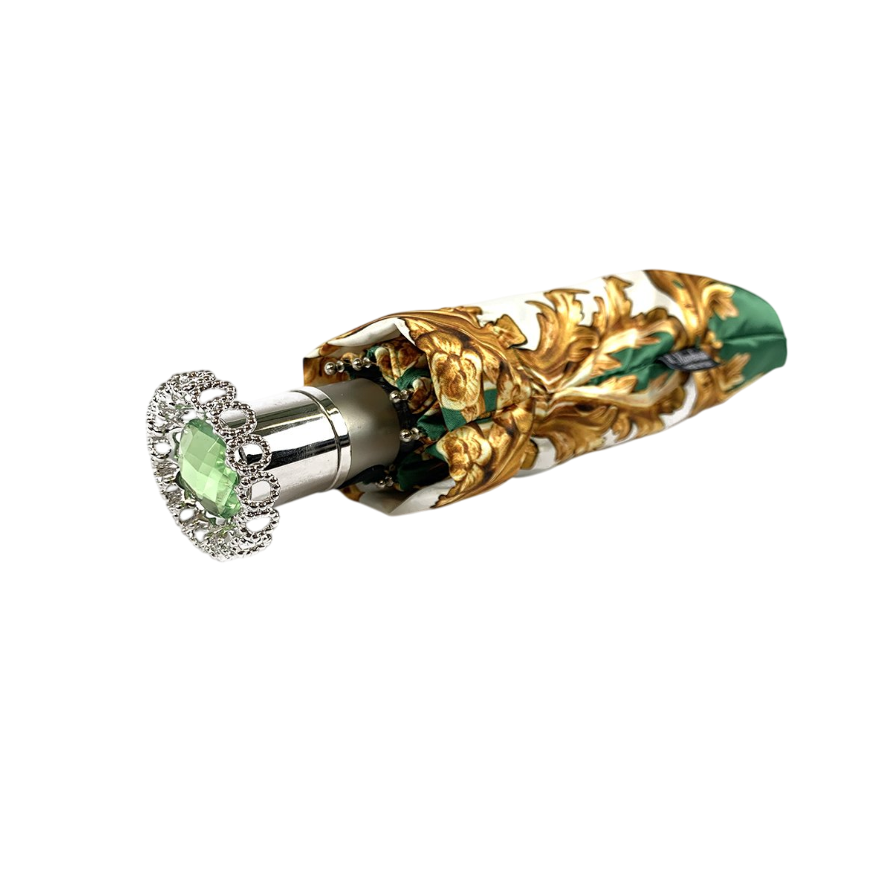 Ladies Folding Umbrella – Compact Travel Umbrella with Silver Handle & 50+ UPF Protection