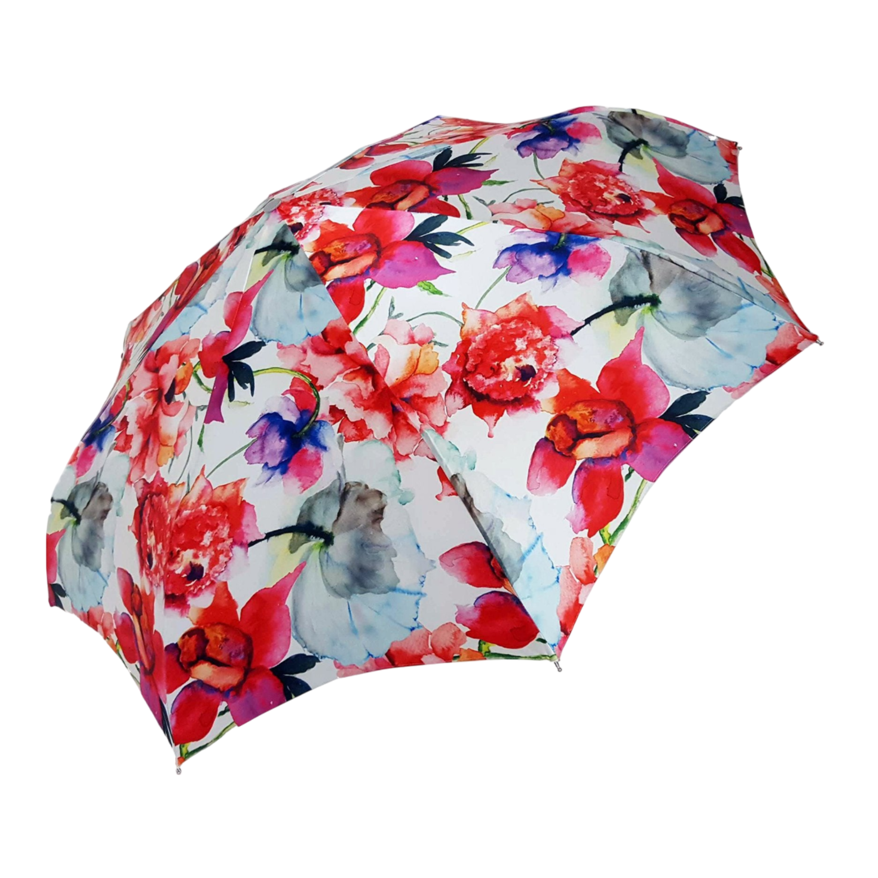Folding Umbrella – Luxury Floral Design With Pearl Handle, UV Protection Rain Umbrella