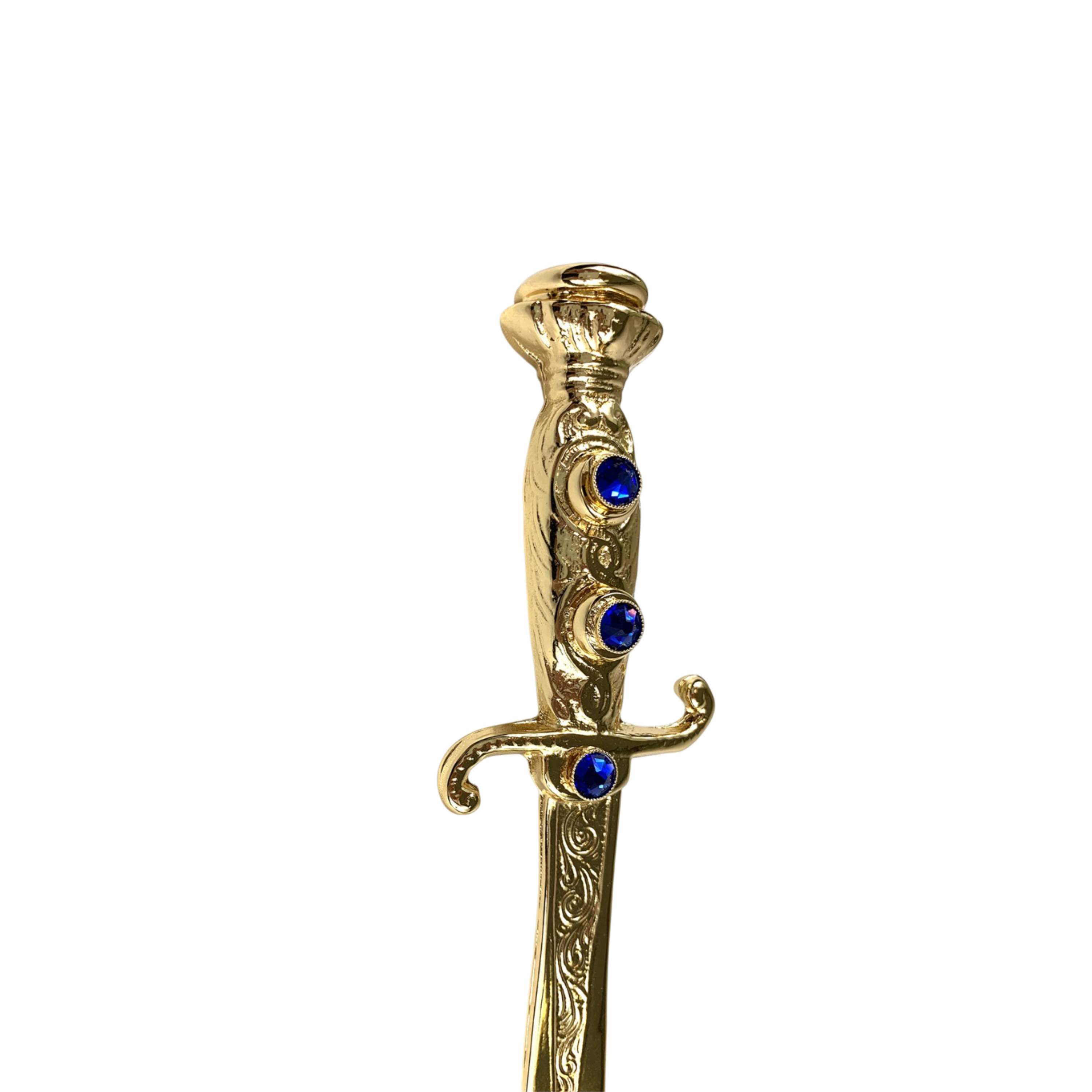 Luxury Walking Cane – Italian Sword Handle Cane with Swarovski Crystals & 24K Gold