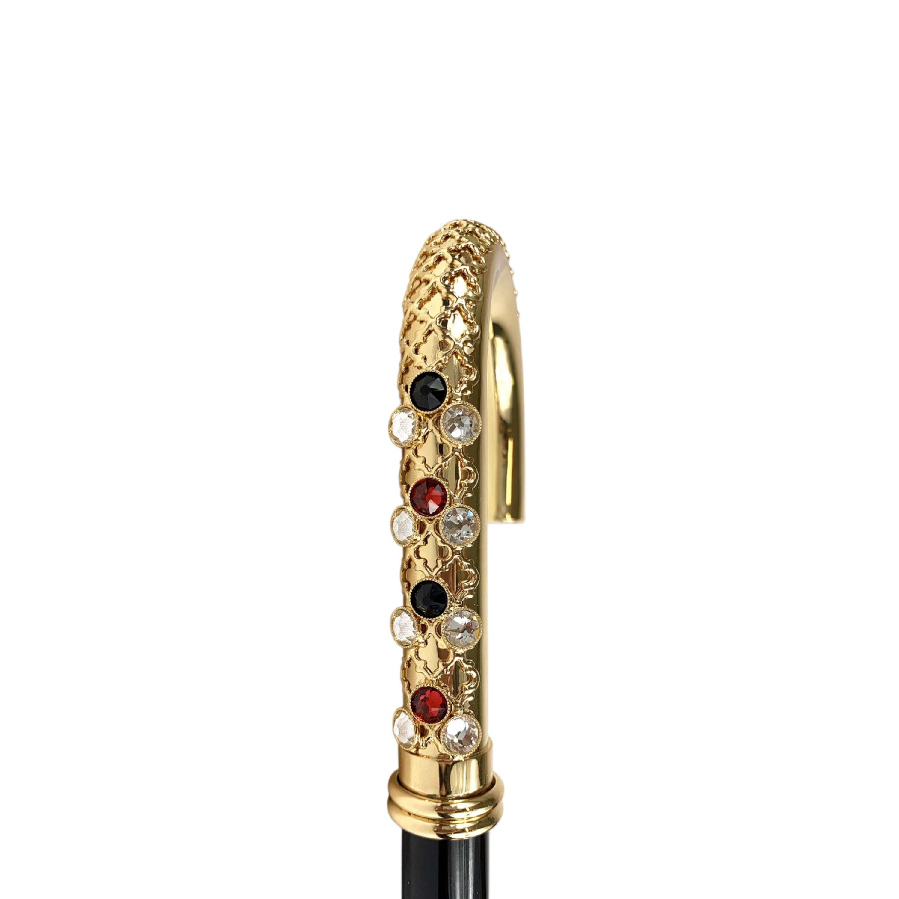 Gold Plated Cane – Handmade Italian Walking Stick with 24K Gold Handle & Swarovski