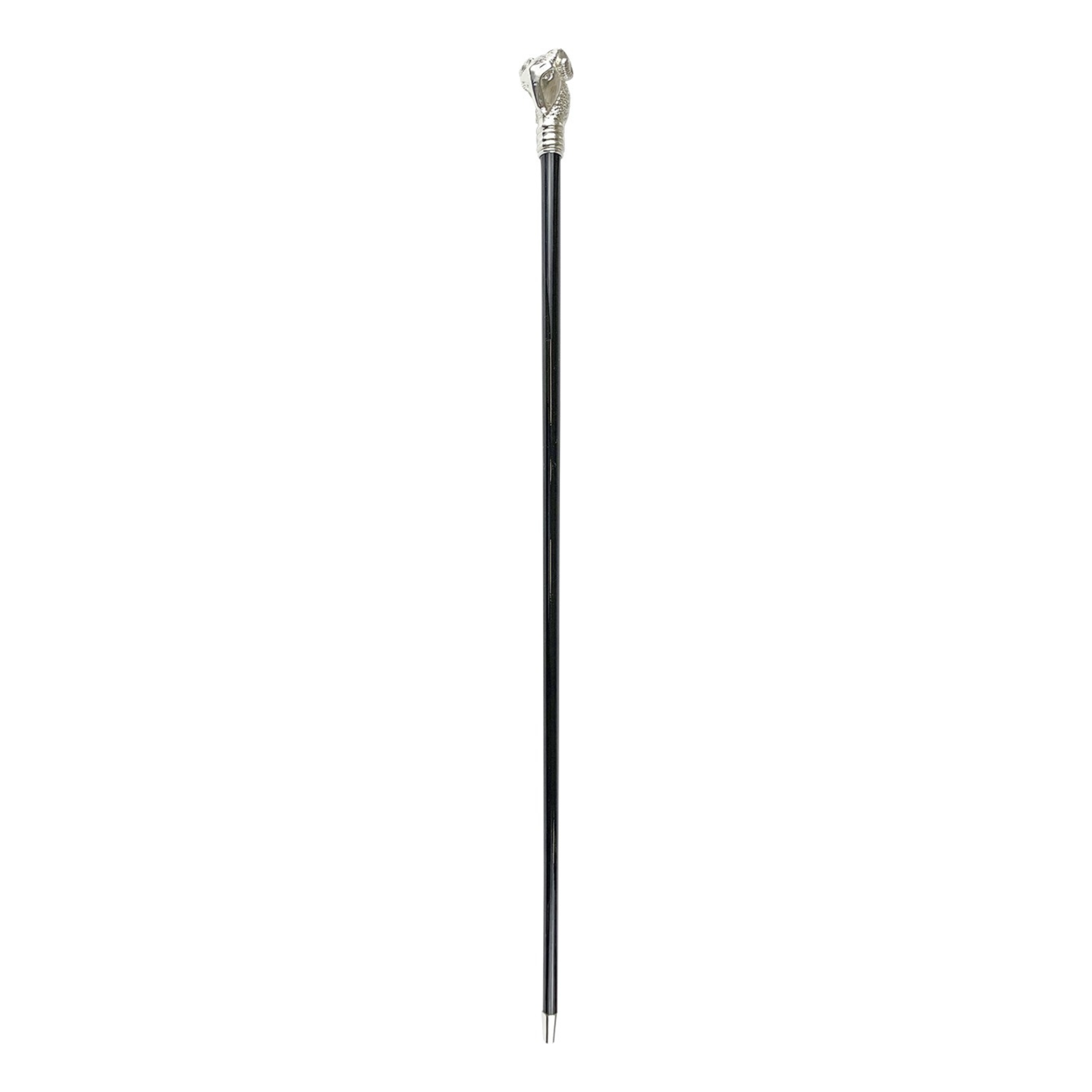 Silver Plated Walking Stick – Handcrafted Ram Handle Cane with Black Beechwood Shaft