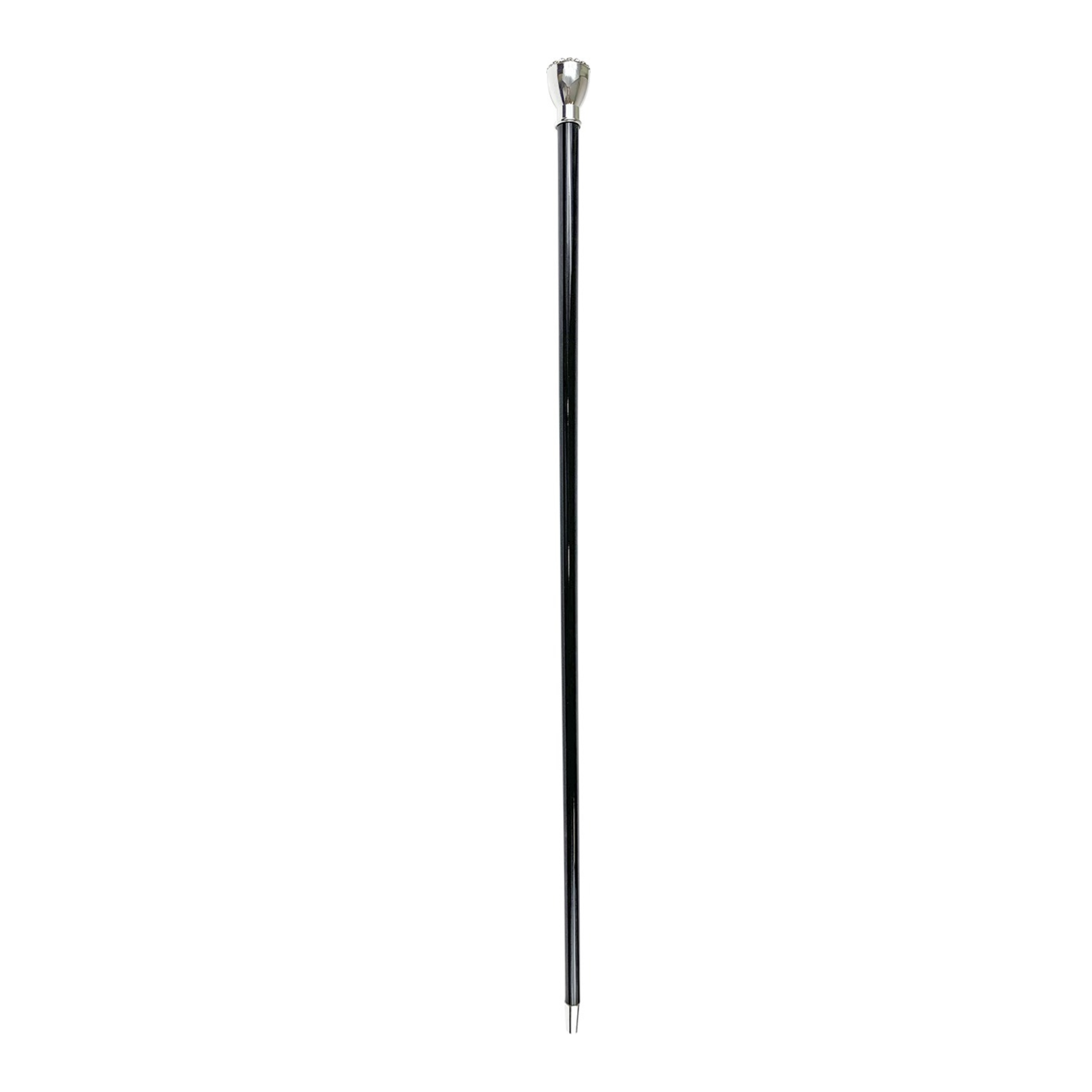 Elegant Walking Stick – Handcrafted Silver-Plated Cane with Crystal Embellishments