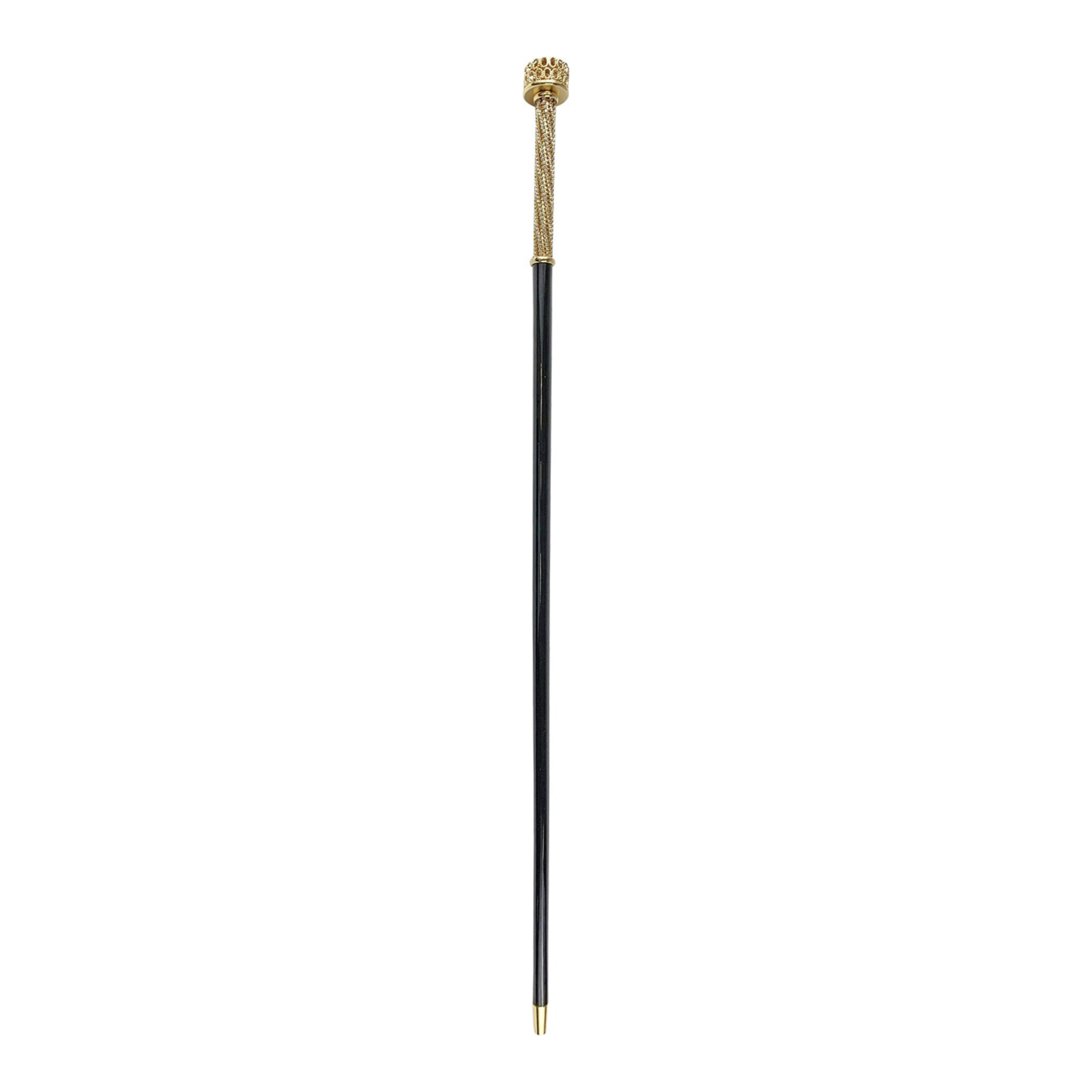 Crystal Walking Cane – Luxury Handcrafted Cane with White Crystal Handle & Gold Plated Tip