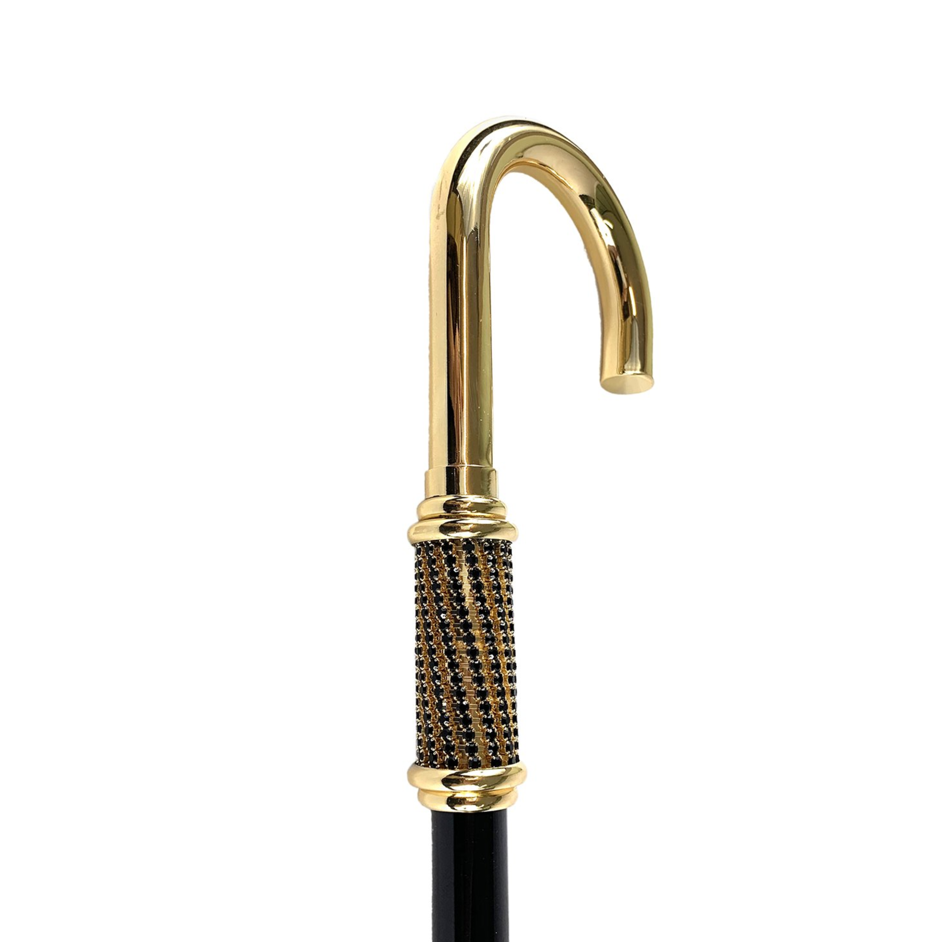 Luxury Walking Stick - Italian Handcrafted Cane with Swarovski & 24K Gold