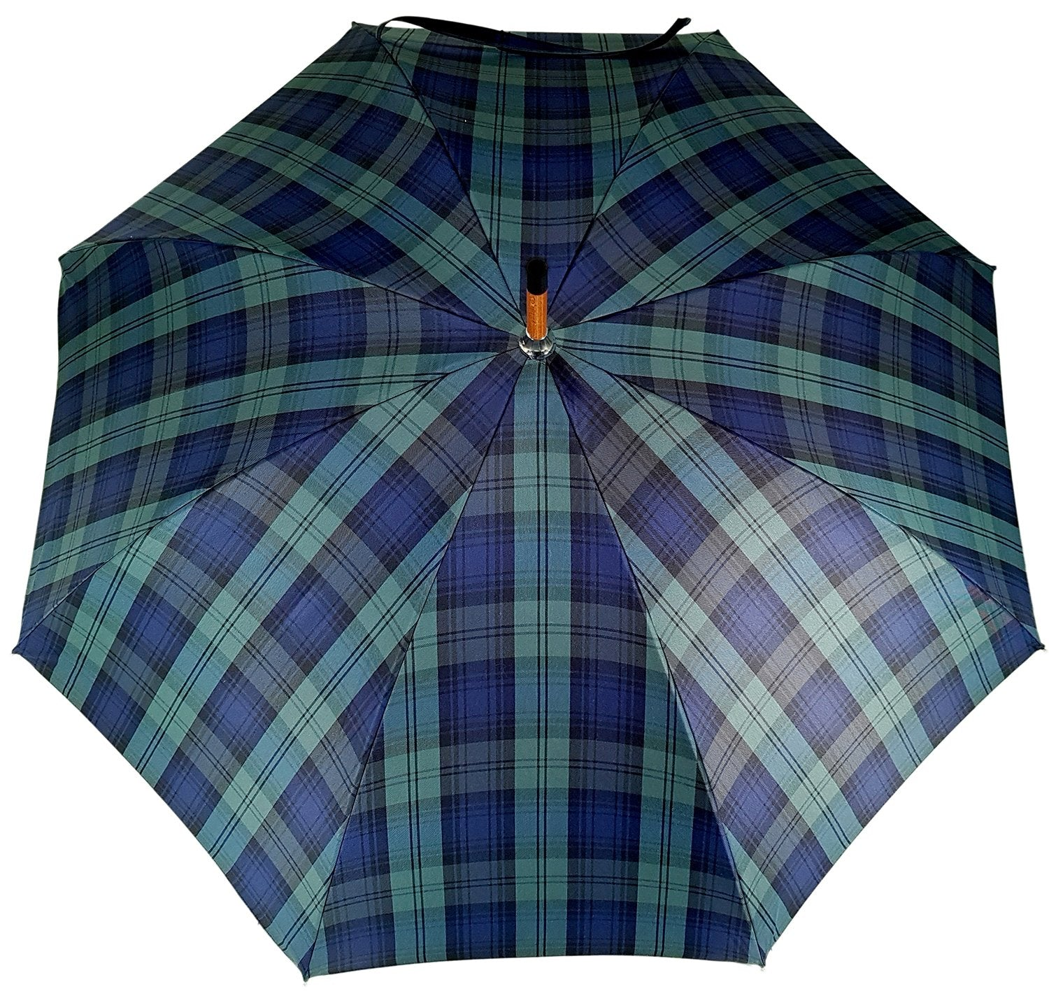 Ilmarchesato men's cotton double-canopy umbrella with satin interior, showing the elegant umbrella open with detailed fabric and design.