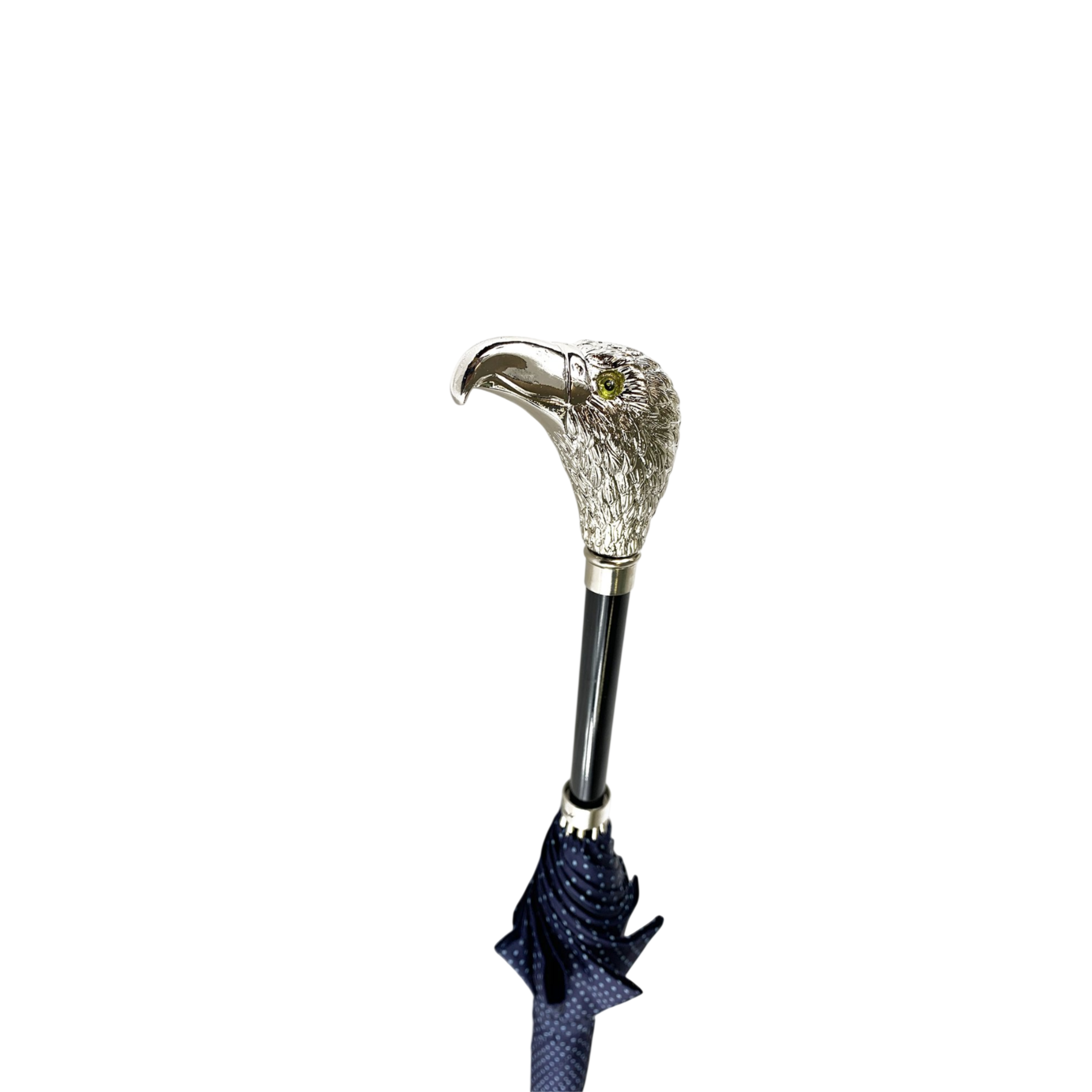 Ilmarchesato exclusive gentleman's umbrella featuring a silver-plated hawk handle, elegant design for men.