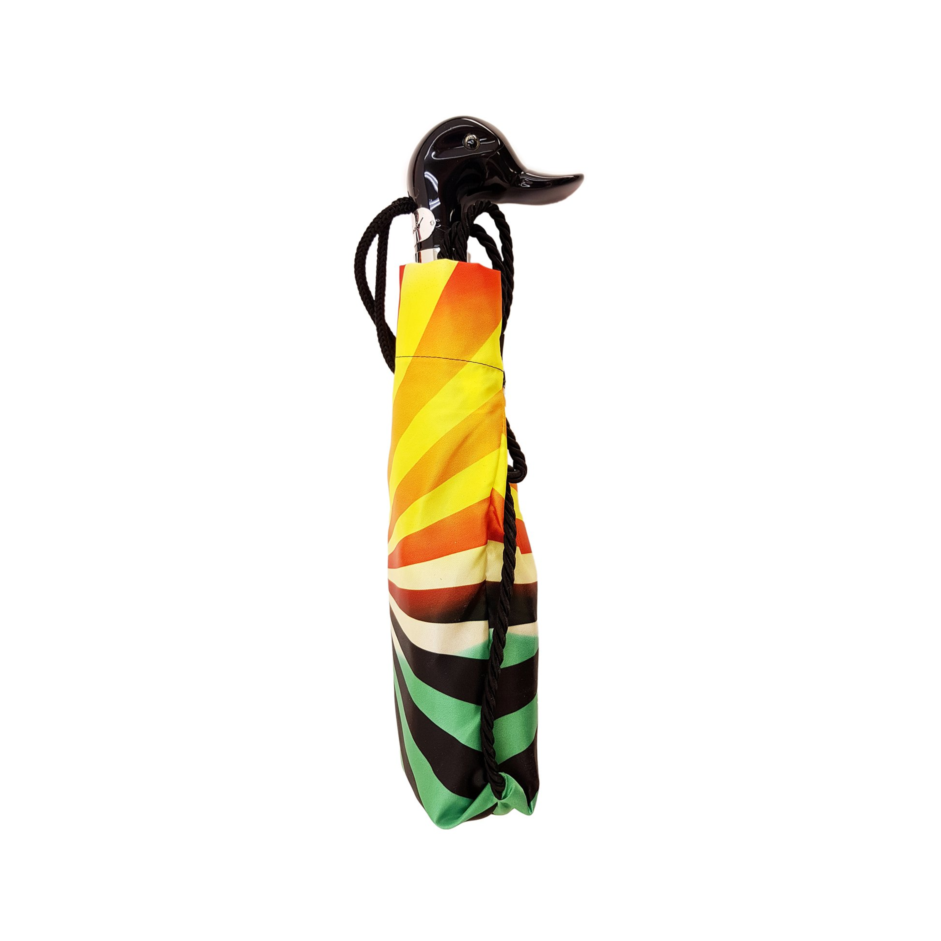 Exclusive Geometric Women’s Folding Umbrella with Black Duck Handle