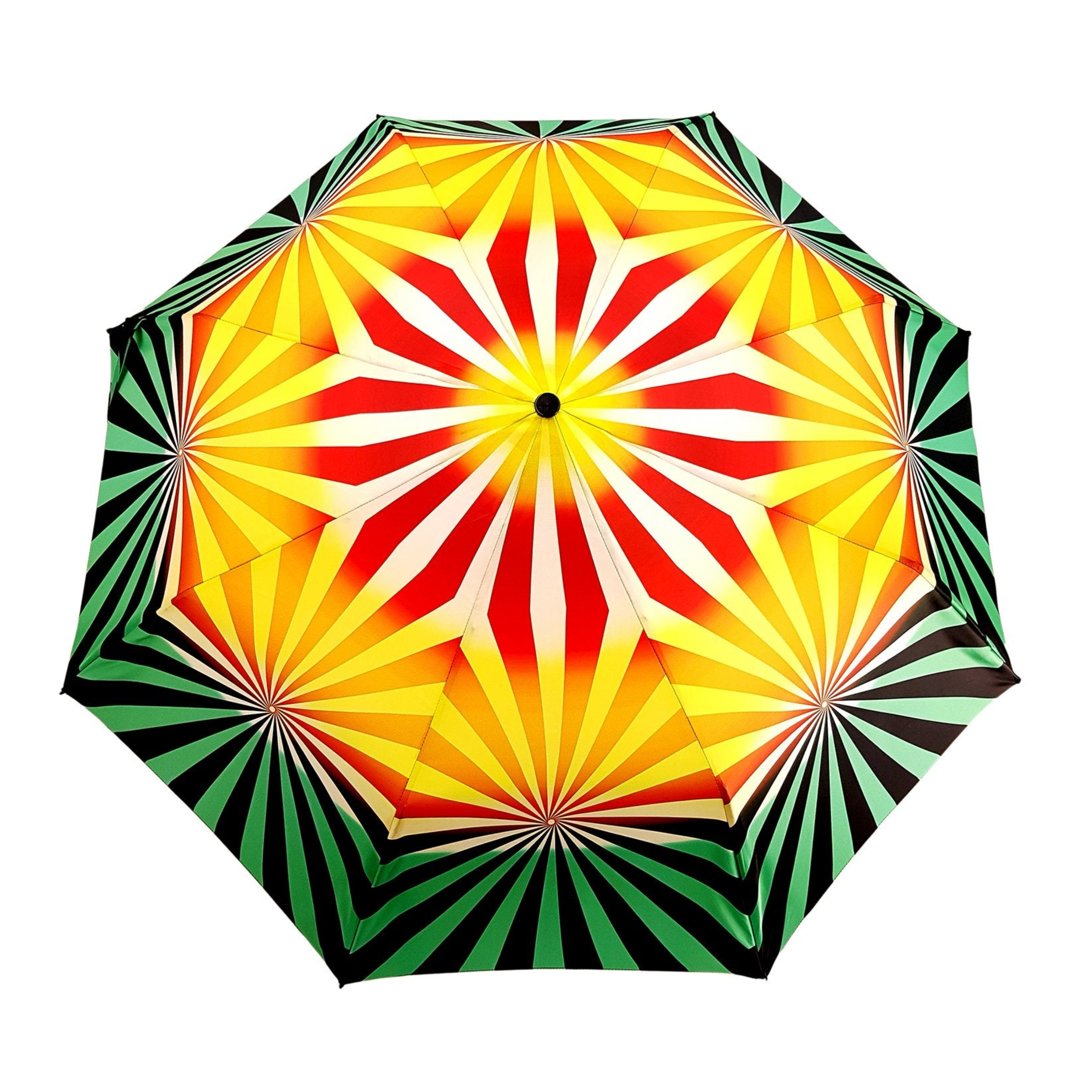 Exclusive Geometric Women’s Folding Umbrella with Black Duck Handle