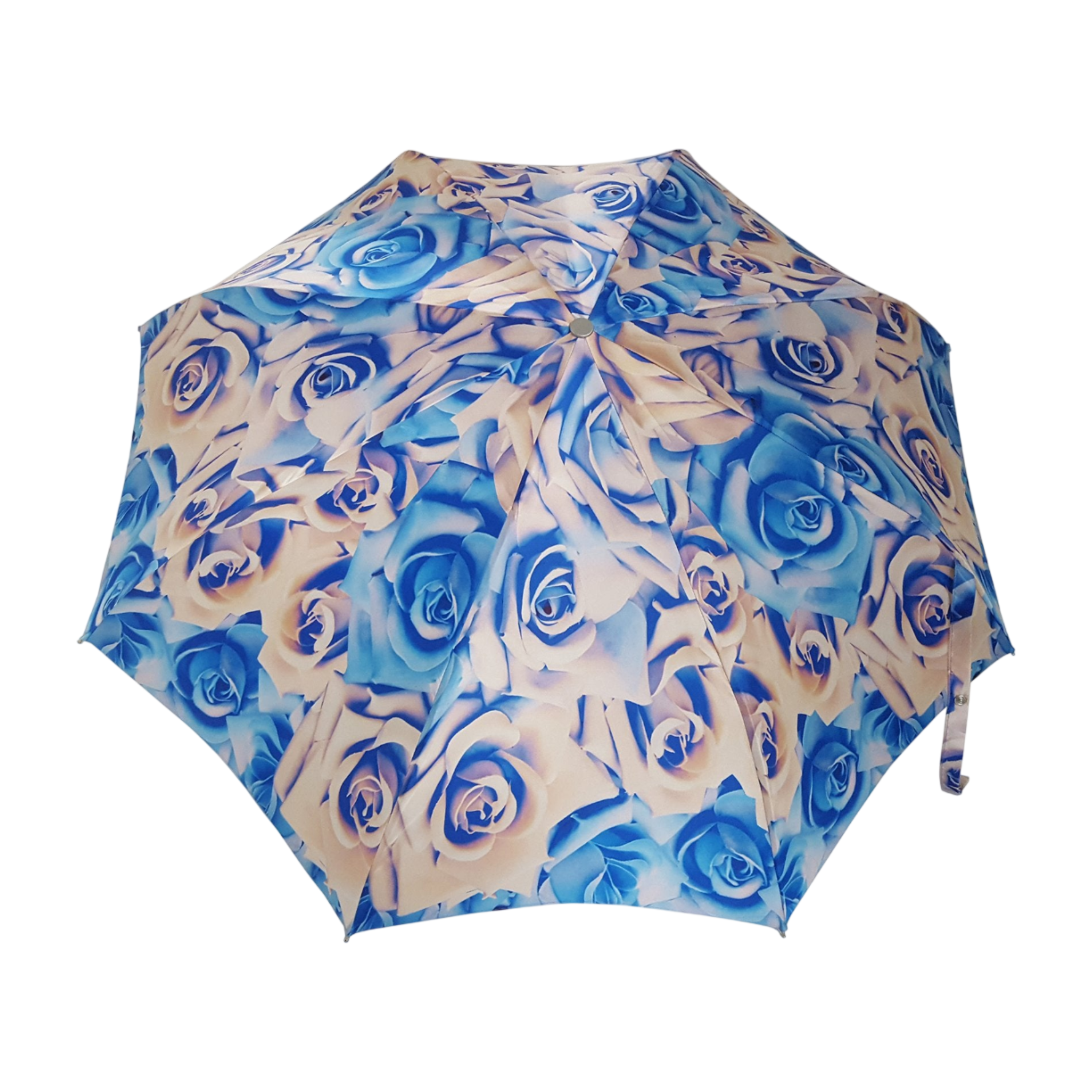 Elegant Rose Women’s Folding Umbrella with 24K Jeweled Handle