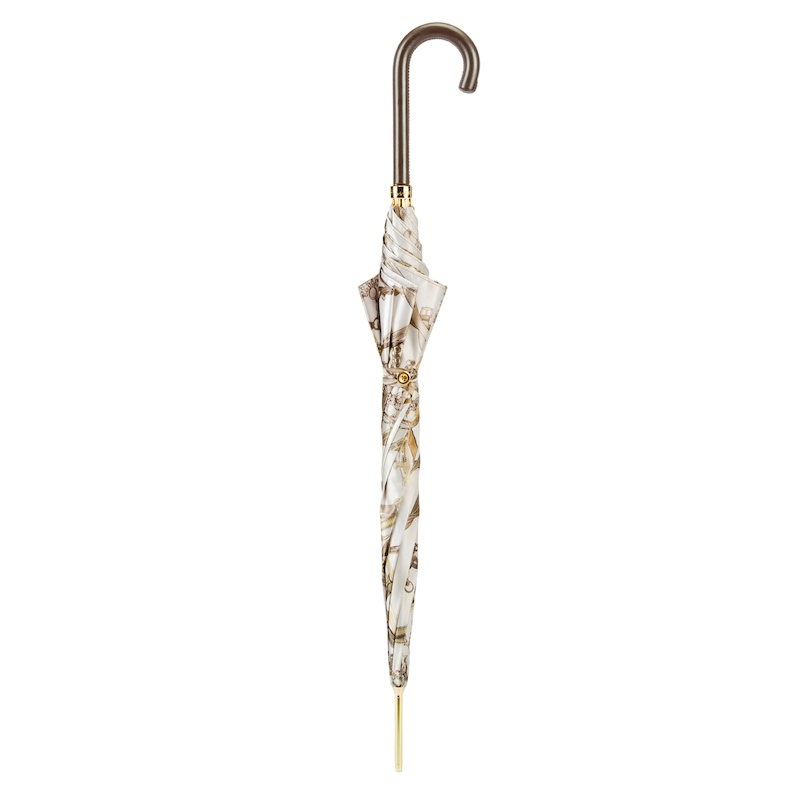 Bridles Print Umbrella – Automatic Opening | Leather Handle, Handmade Italian Gift