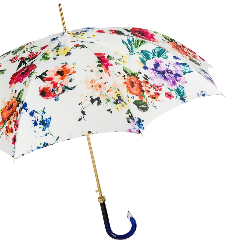Spring Umbrella Flowers – Handmade Italian Floral Umbrella with Automatic Open & Acetate Handle