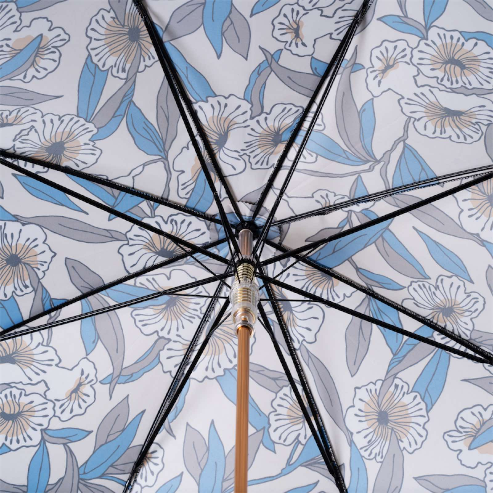 Grey Cat Umbrella – Handmade Italian Rain Umbrella with Enameled Brass Handle