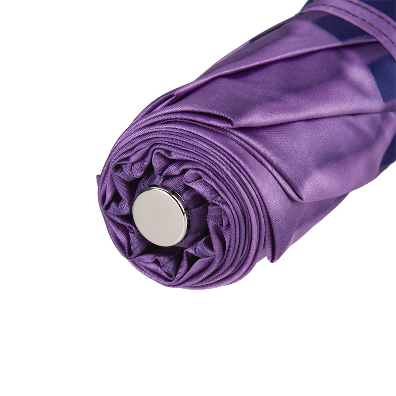 Purple Folding Umbrella – Handmade Italian Compact Travel Rain Umbrella With Acetate Handle