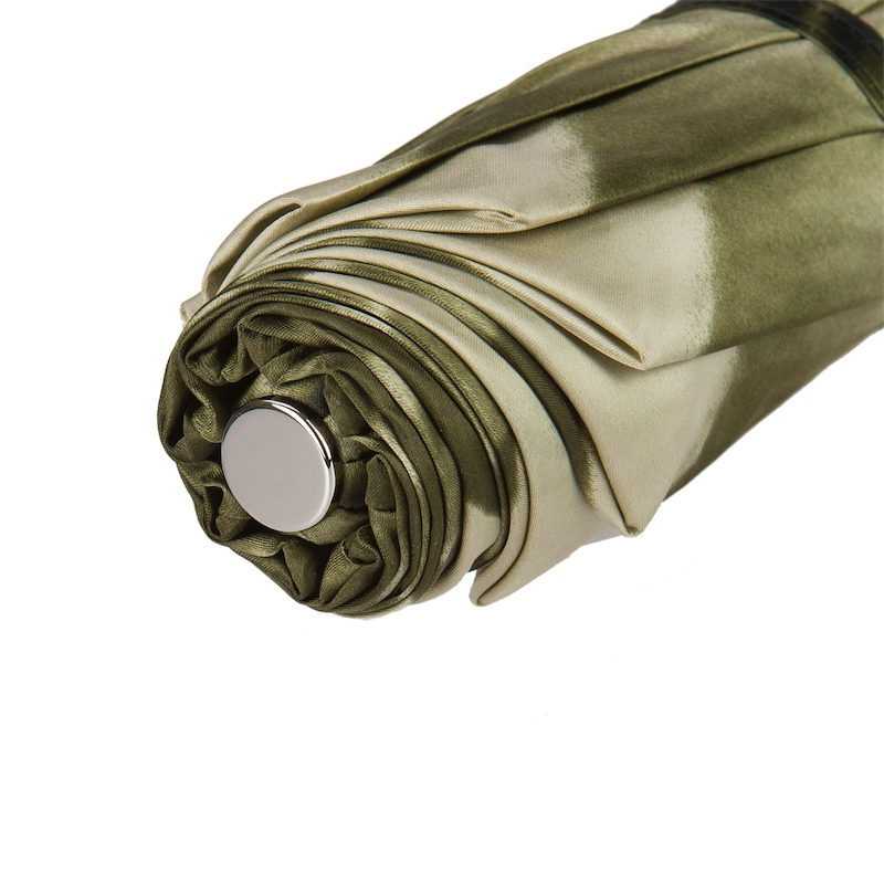 Folding Umbrella – Handmade Italian Green Toucan Floral Compact Rain Umbrella