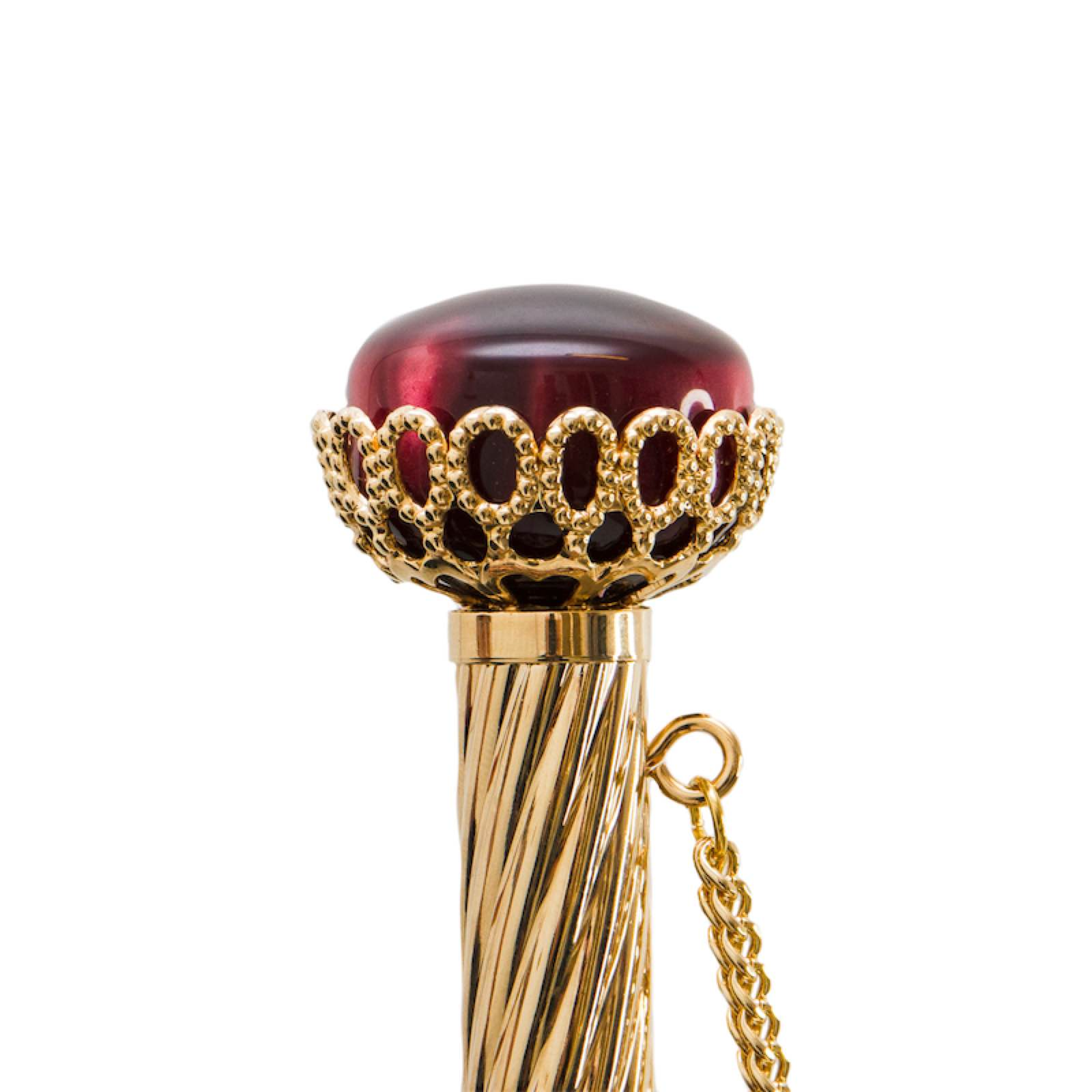 Luxury Floral Umbrella – Handmade Italian Folding Rain Umbrella with Jeweled Handle