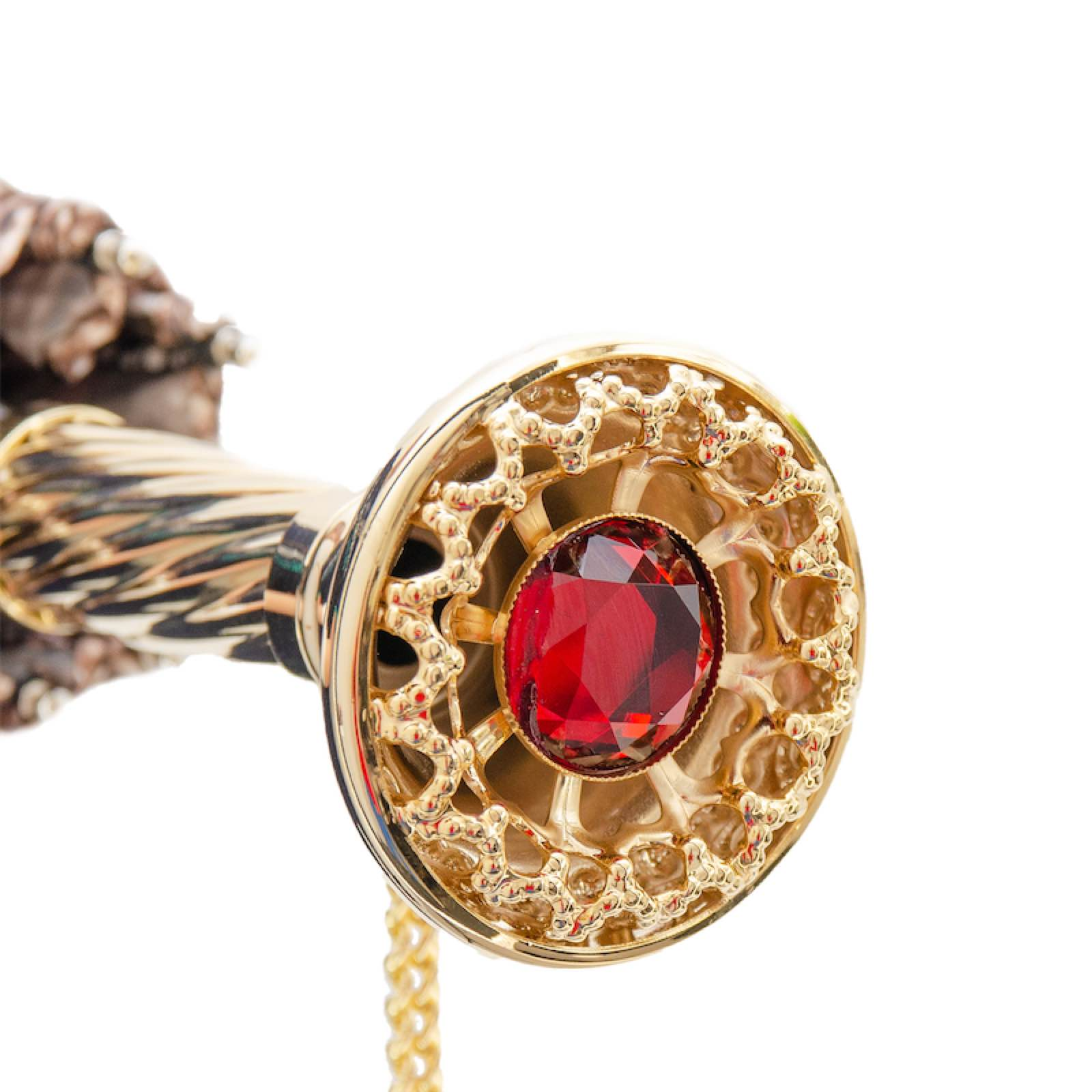 Python Print Umbrella – Brass Handle Folding Rain Umbrella, Manual Open