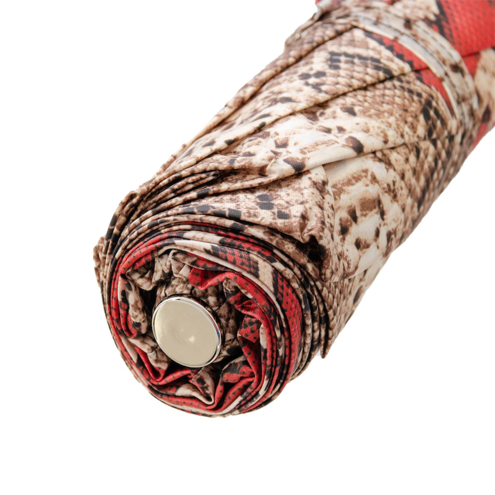 Python Print Umbrella – Brass Handle Folding Rain Umbrella, Manual Open