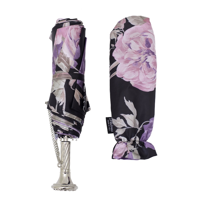 Italian Folding Umbrella – Handmade Compact Luxury Rain Umbrella With Brass Handle