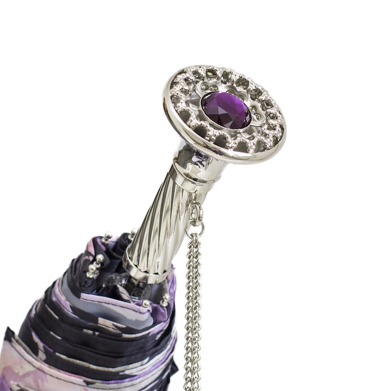 Italian Folding Umbrella – Handmade Compact Luxury Rain Umbrella With Brass Handle