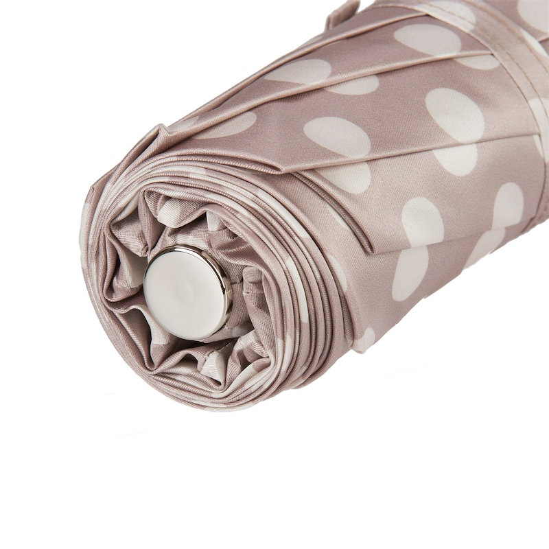 Folding Umbrella – Polka Dot Umbrella with Parrot Handle | Handmade Italian Rain Gear