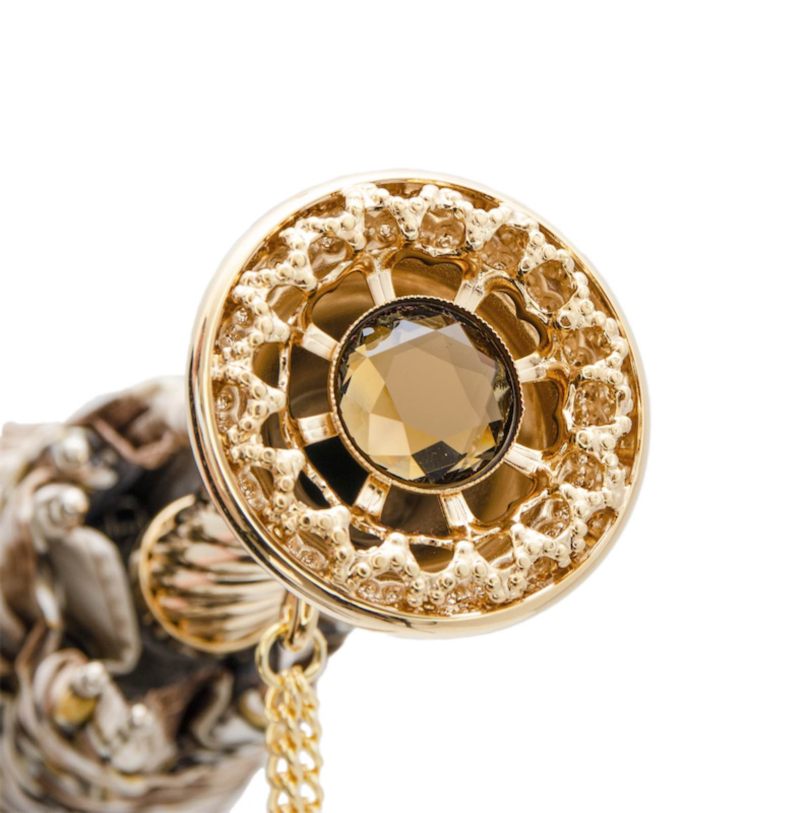 Folding Umbrella – Leopard Print, Brass Handle, Handmade Italian Rain Accessory