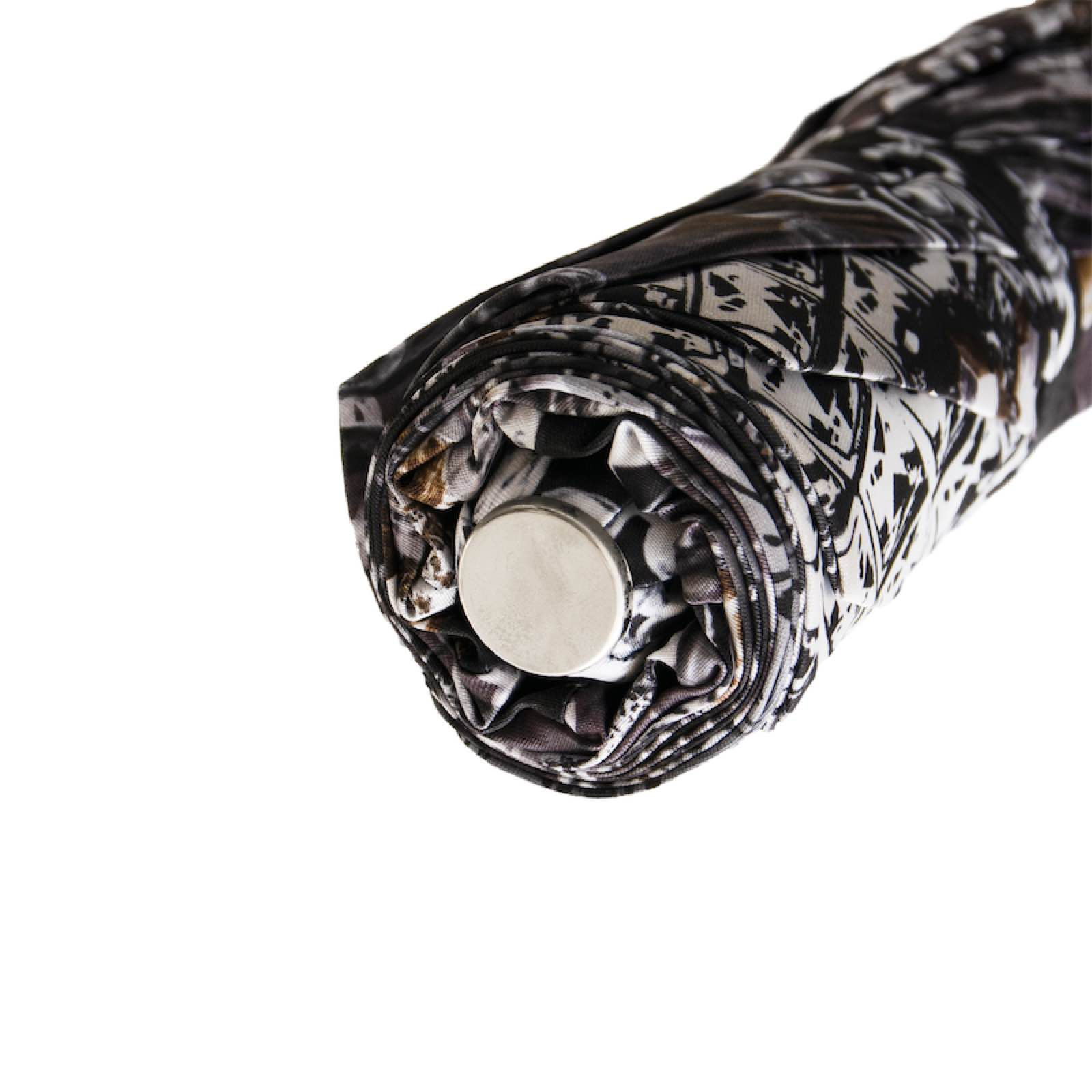 Designer Folding Umbrella – Jewel Print, Brass Handle, Handmade Italian Luxury