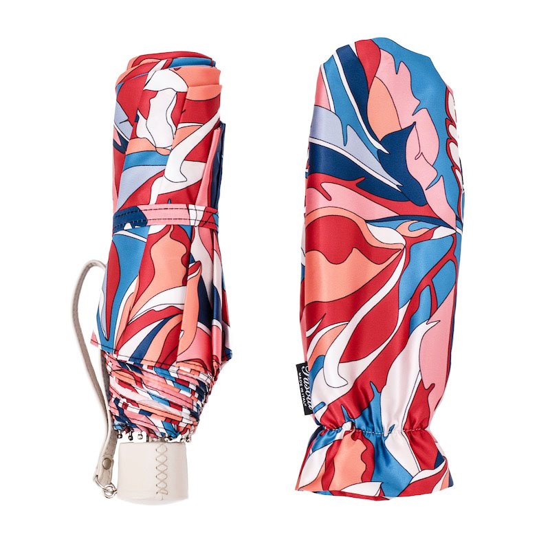 Designer Folding Umbrella – Handmade Italian Summer Umbrella With Leather Handle