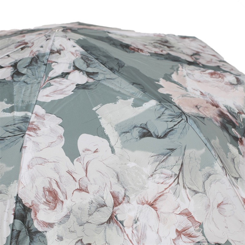 Luxury Collapsible Umbrella – Handmade Italian Folding Rain Umbrella With Jeweled Brass Handle